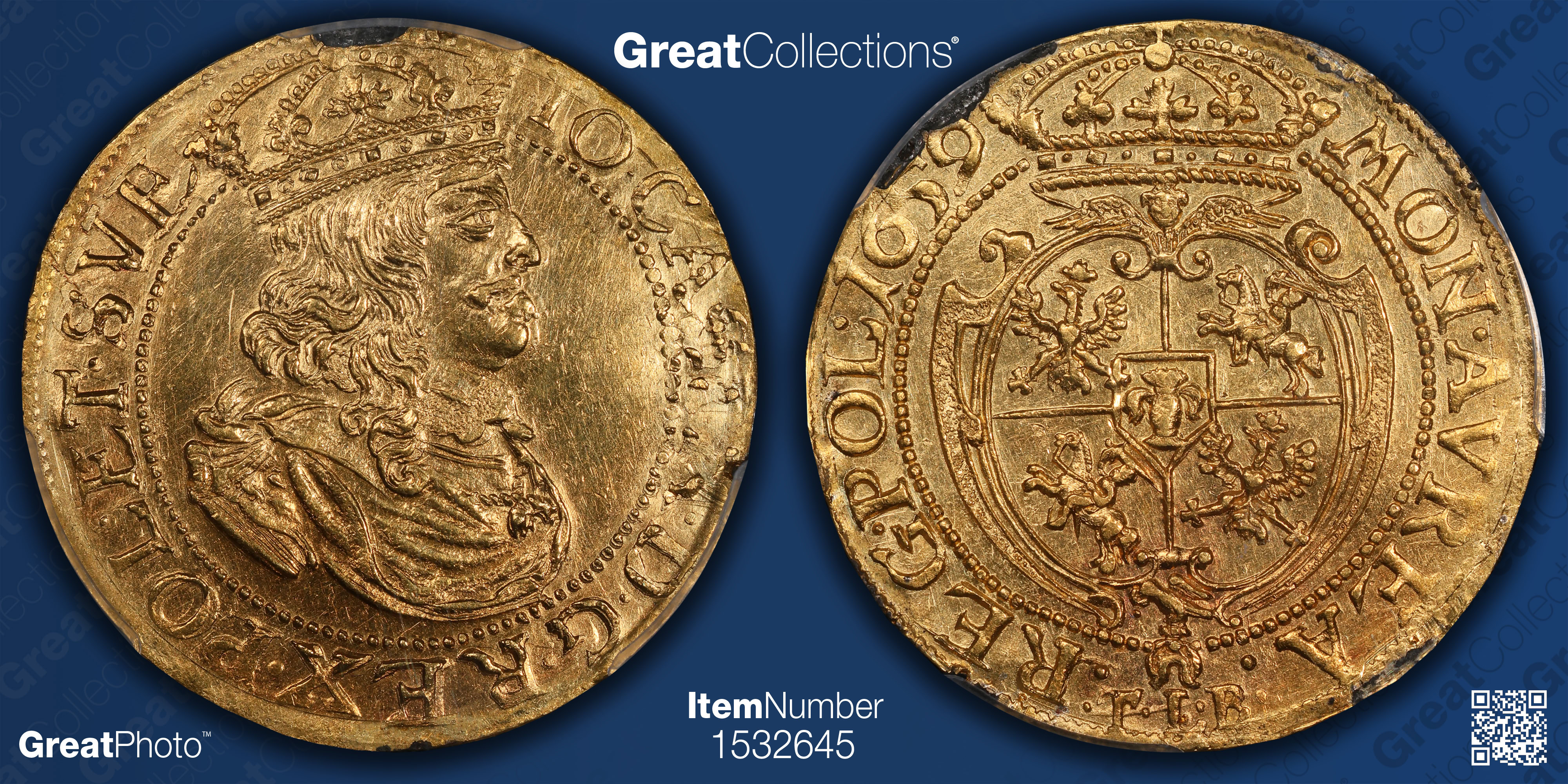 Poland 1659-TLB Gold 2 Ducat KM-111.1 PCGS Genuine Unc Details