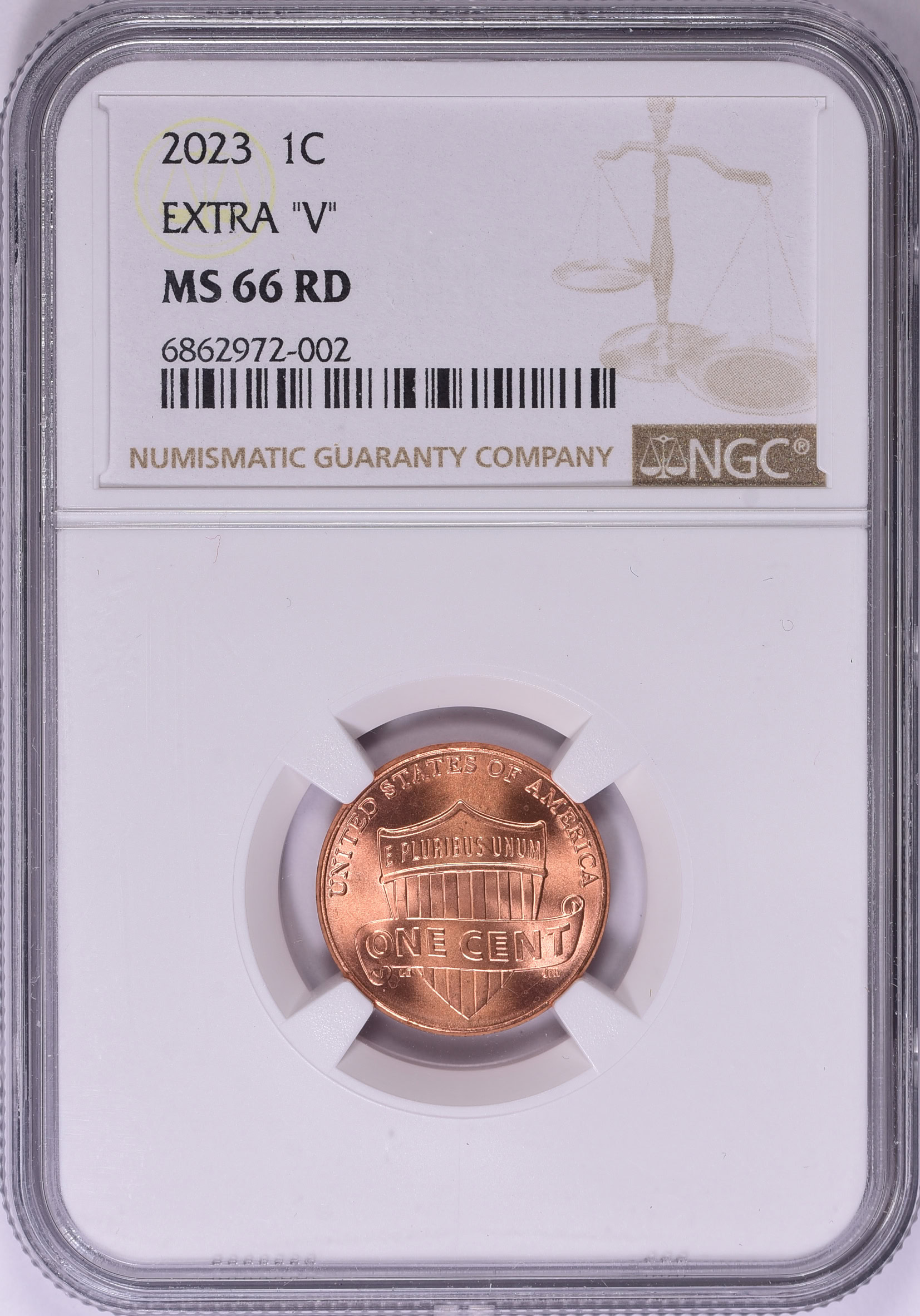 2023 Lincoln Cent Shield Extra V NGC MS-66 RD (Item 1535149