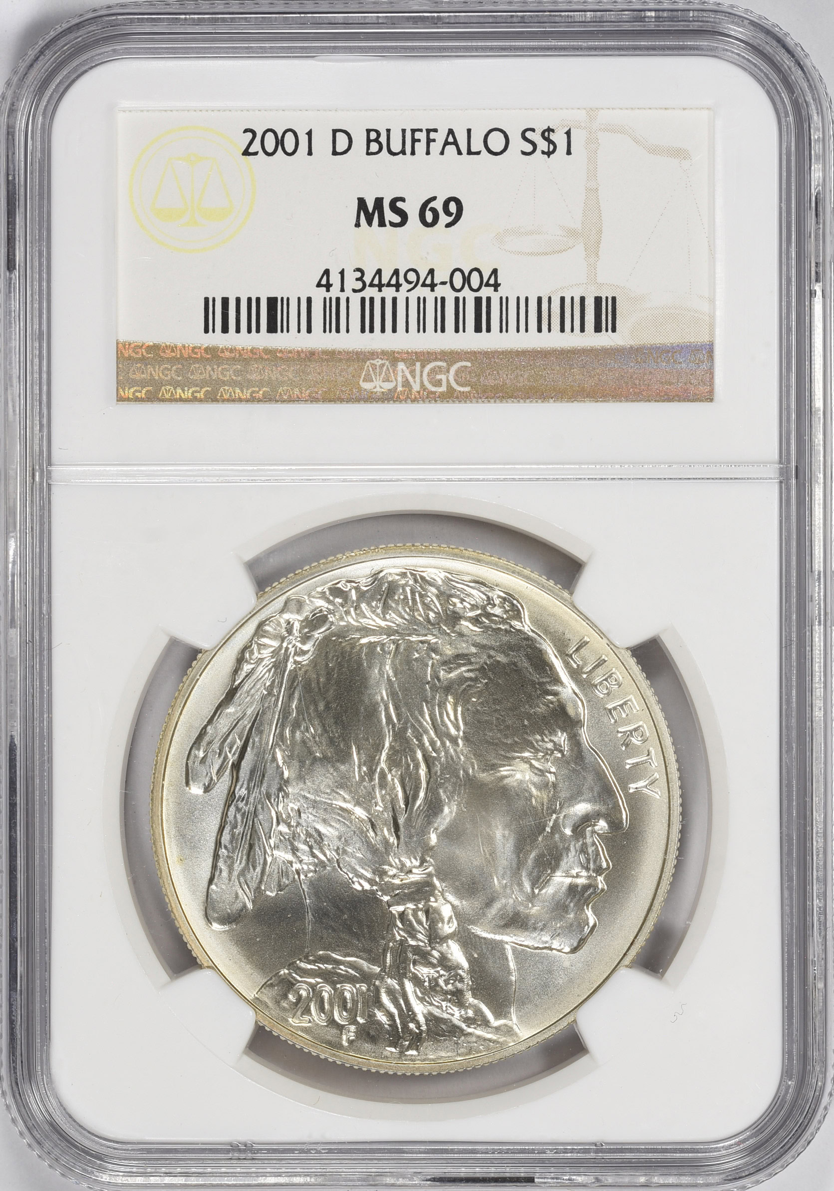 2001-D American Buffalo Silver Dollar NGC MS-69 (Item 1536362