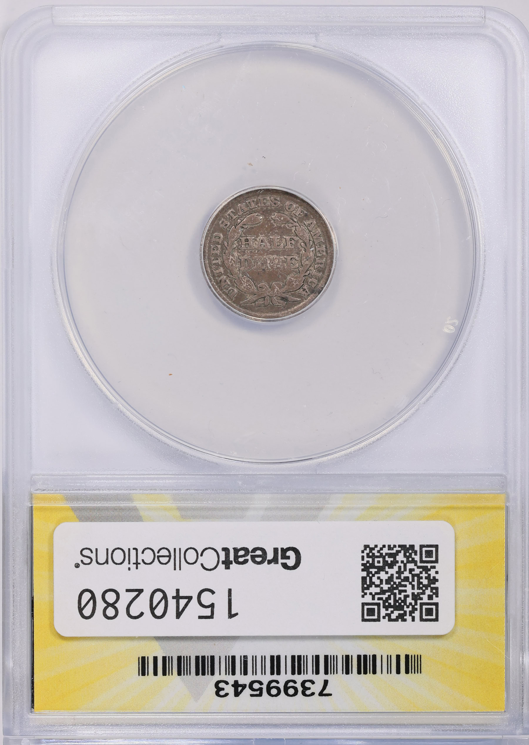 1854 Seated Liberty Half Dime ANACS G-04 (Item 1540280 ...
