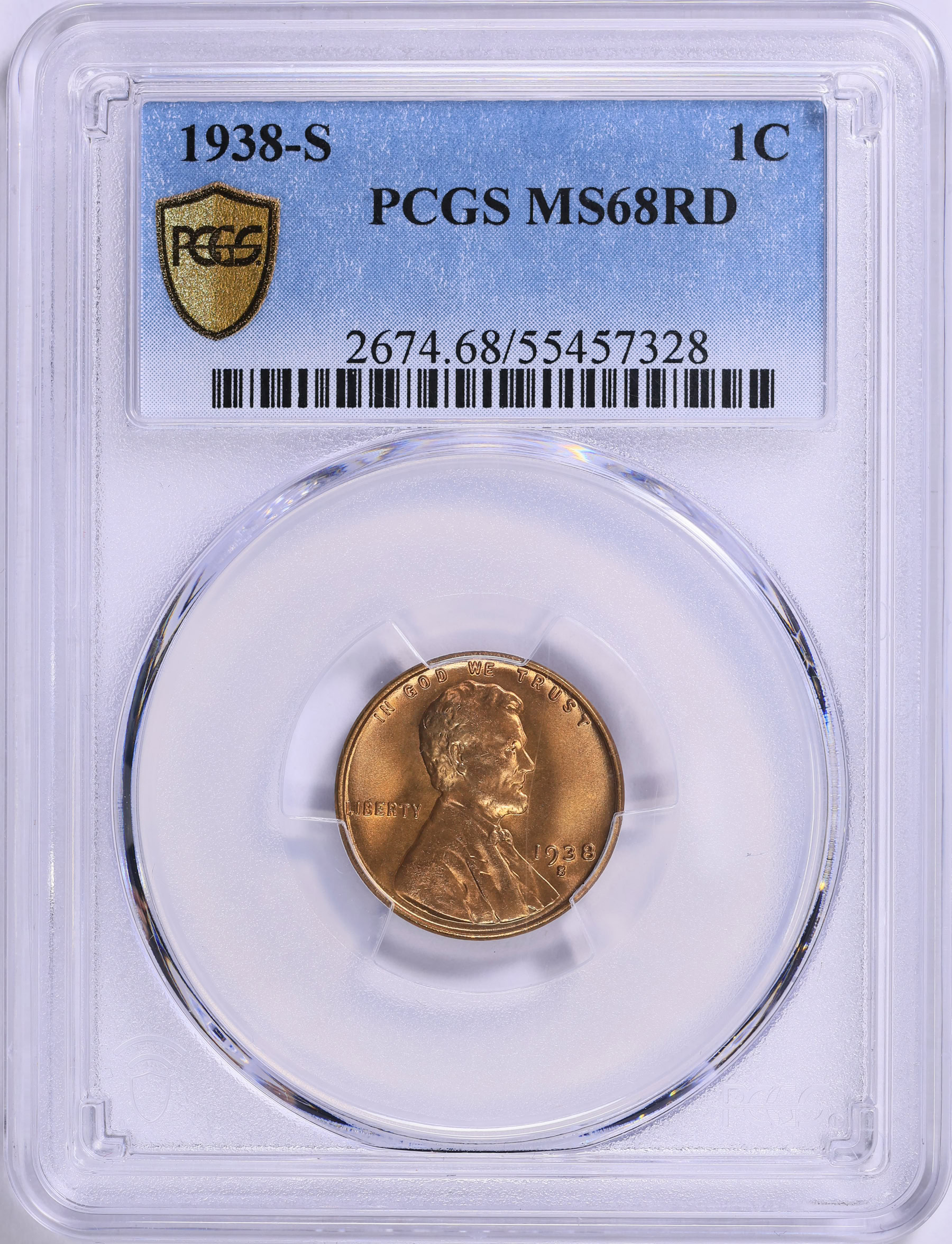 1938-S Lincoln Cent PCGS MS-68 RD (Item 1544015) | GreatCollections ...