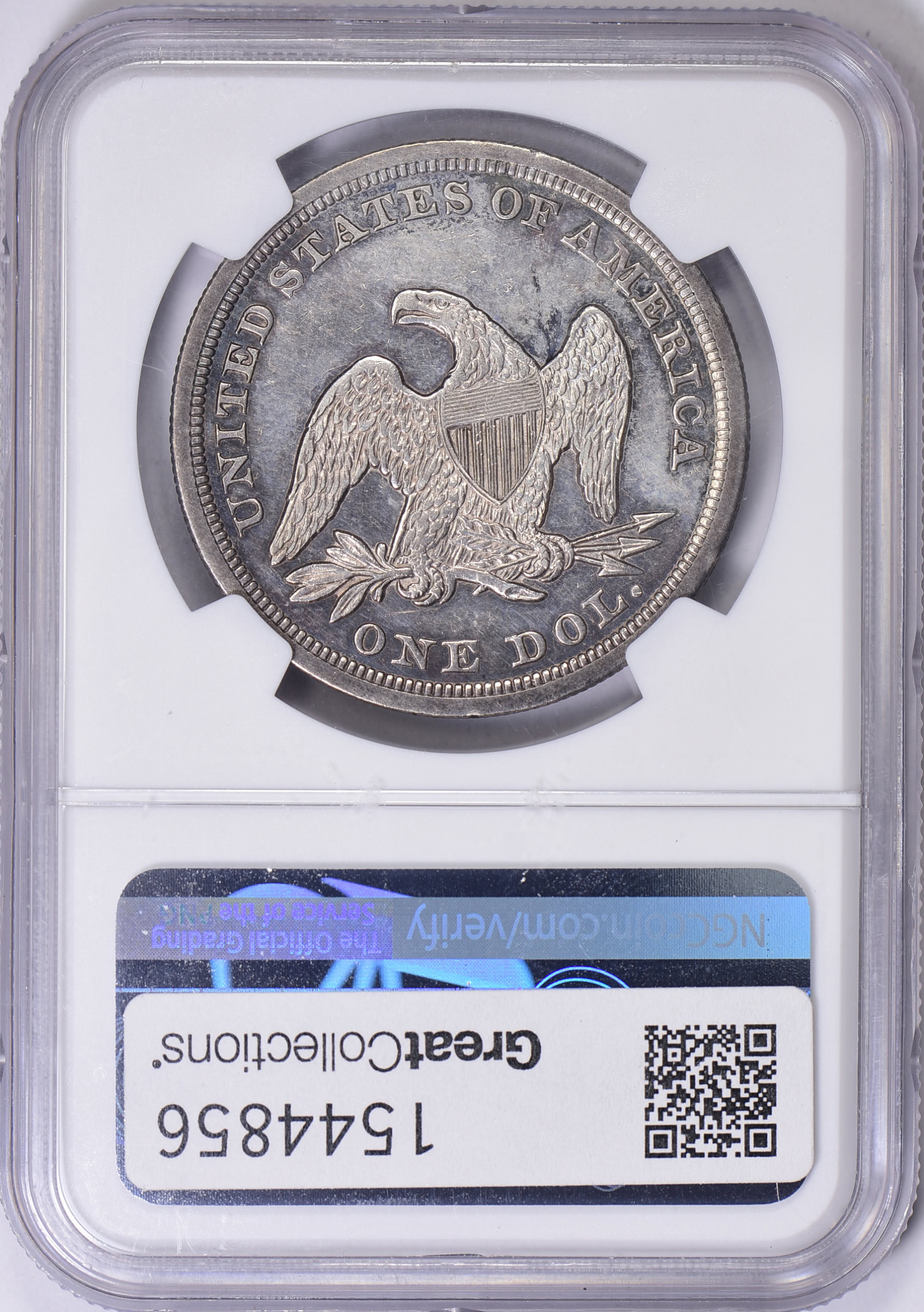 1848 Seated Liberty Silver Dollar NGC AU-55 (Toned) (Item 1544856