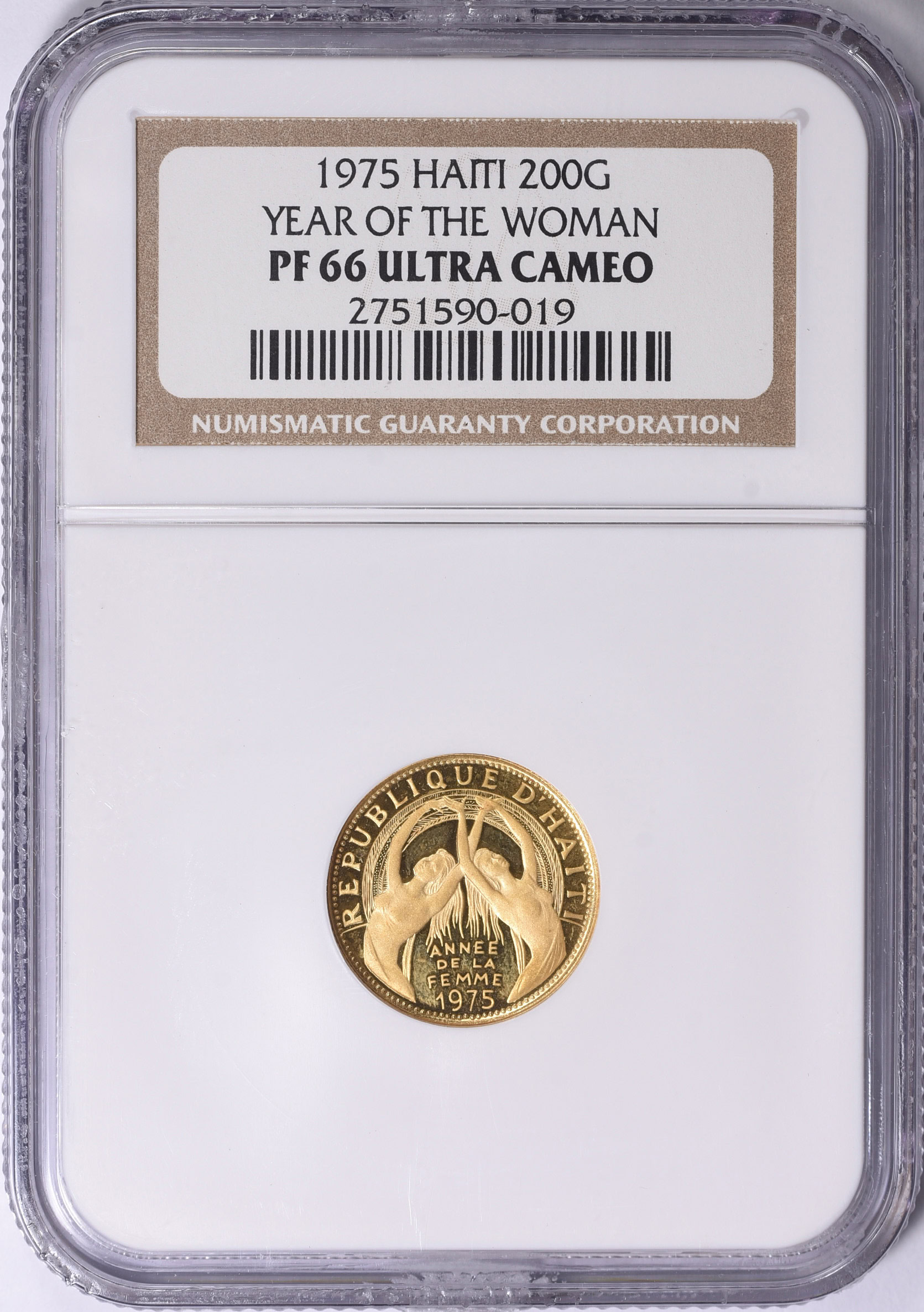 インド 3ドグダ銅貨☆1934年／美品／カッチ王国／NGC XF40 BN／ Haiti 1975 Gold 200 Gourdes Women's Year KM-125 NGC Proof-66 UC