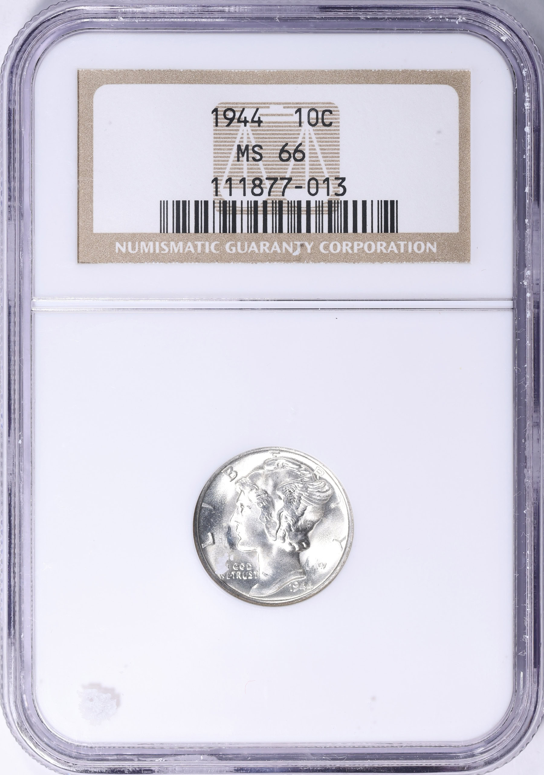 1944 Mercury Dime NGC MS-66 (Item 1550019) | GreatCollections Coin