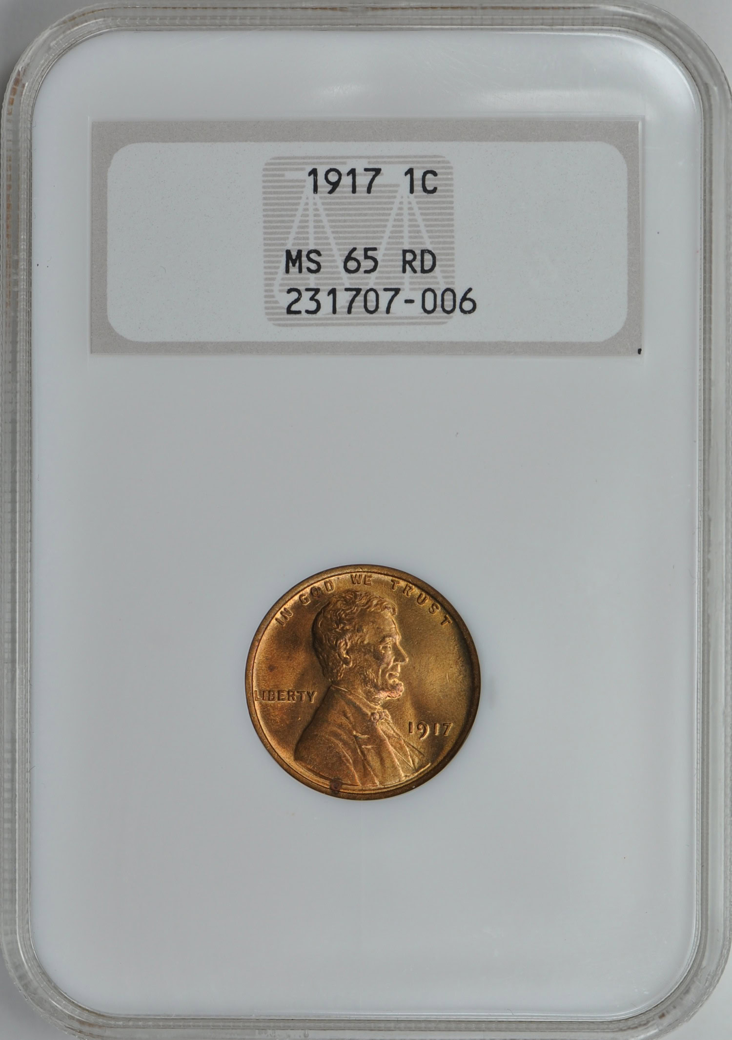 1917 Lincoln Cent NGC MS-65 RD OH (Item 155152) | GreatCollections Coin ...