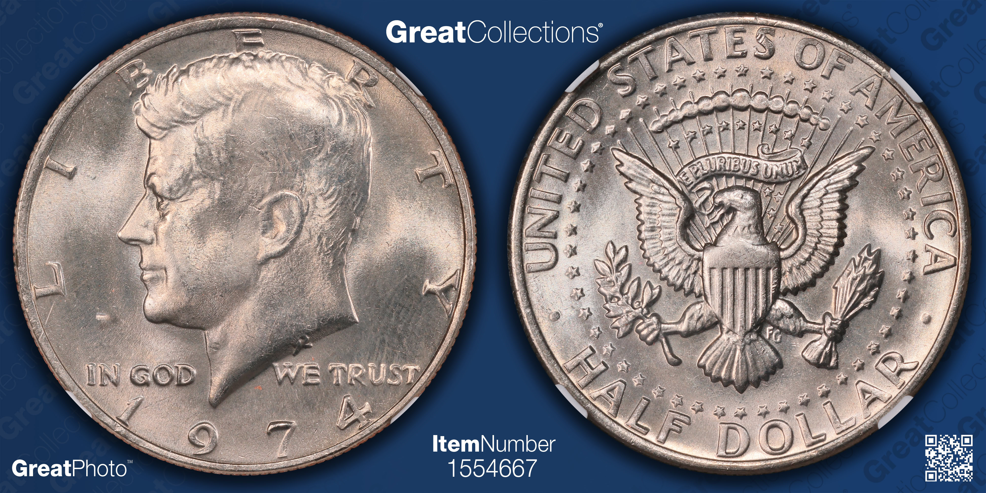 1974 Kennedy Half Dollar NGC MS-66+ (Item 1554667