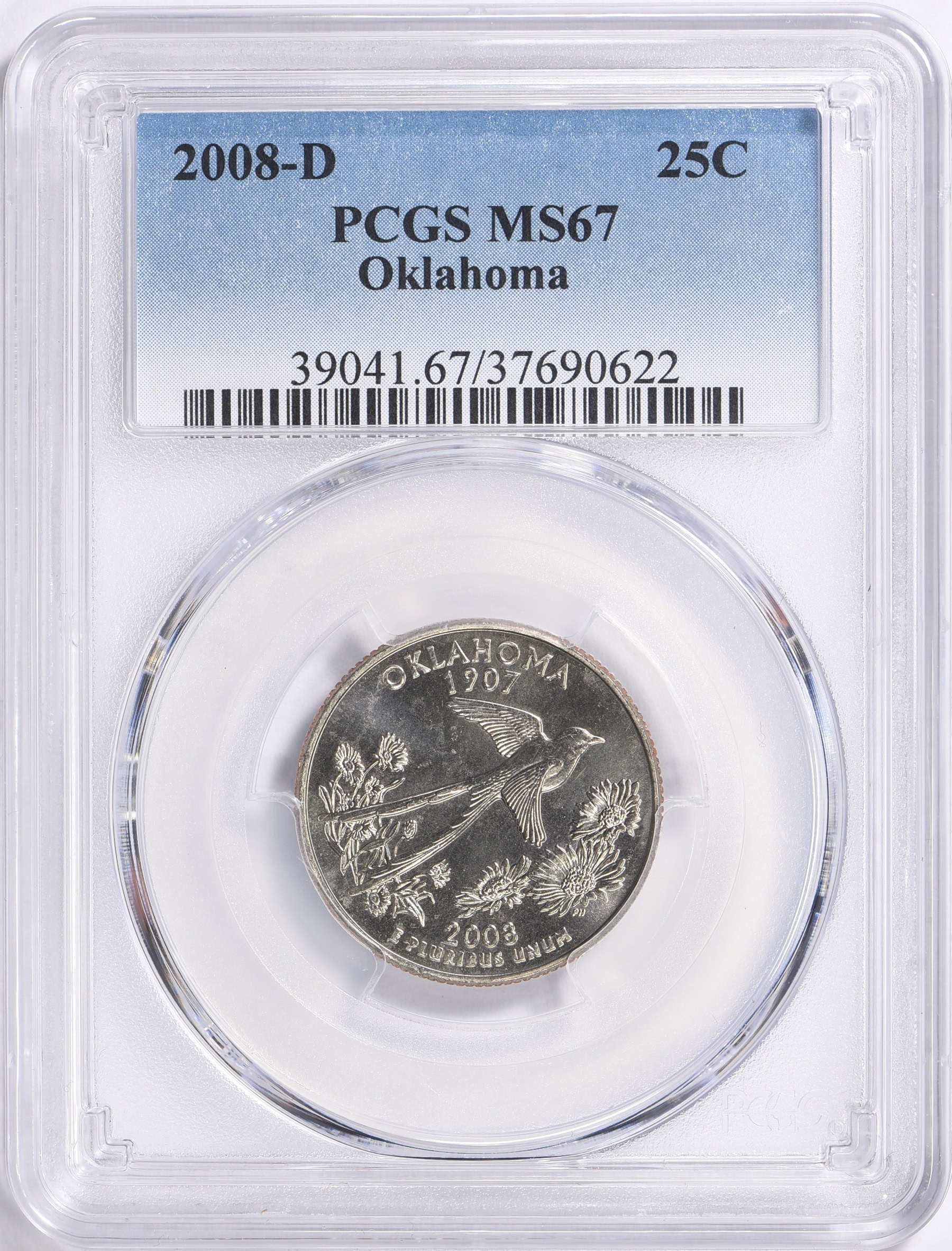 【希少】PCGS MS65RD タイ 2008 銅メダル こどもの日 2008-D State Quarter Oklahoma PCGS MS-67 (Item 1558014