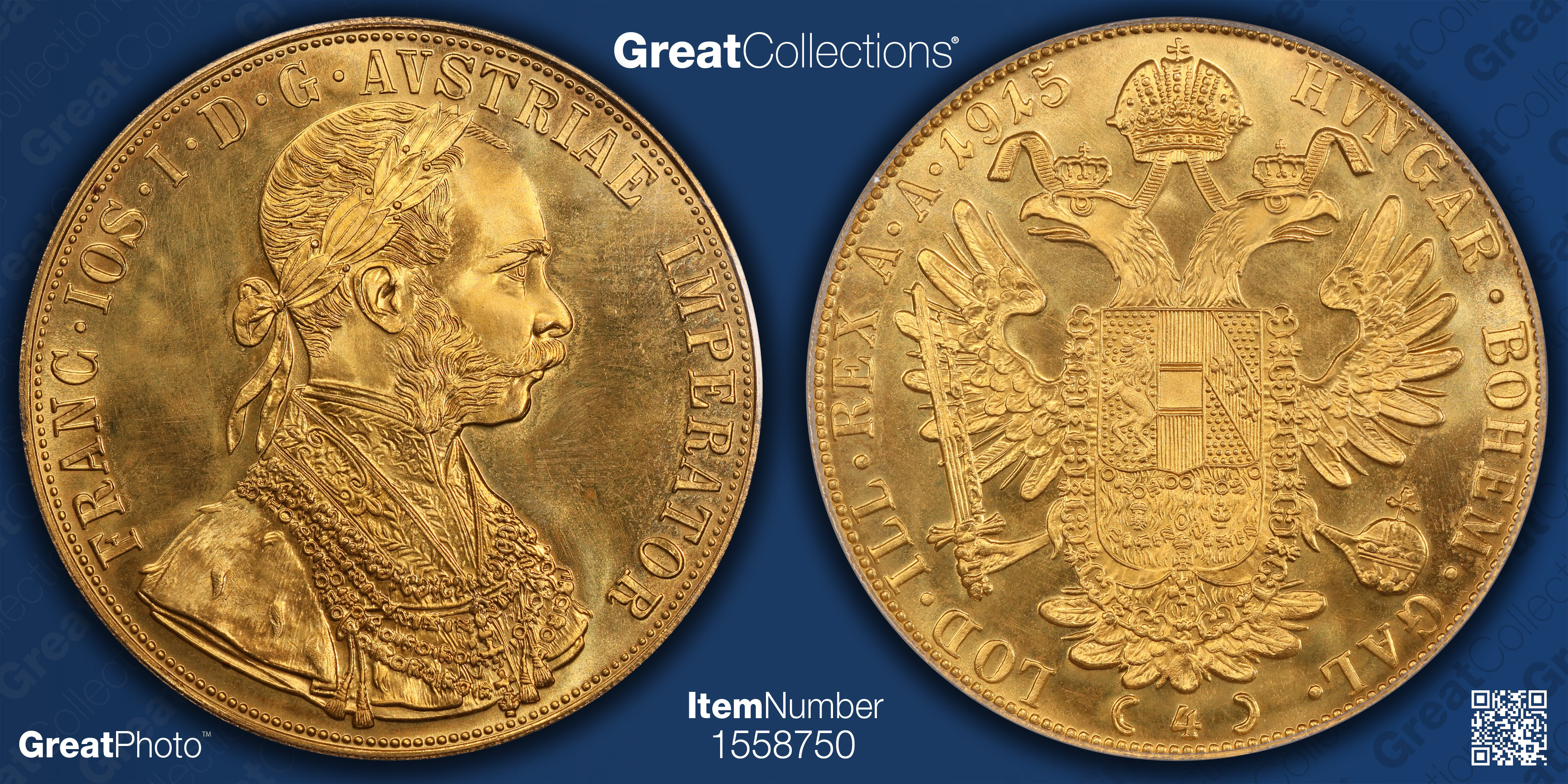 Austria 1915 Gold 4 Ducat Restrike KM-2276 PCGS MS-65 (AGW