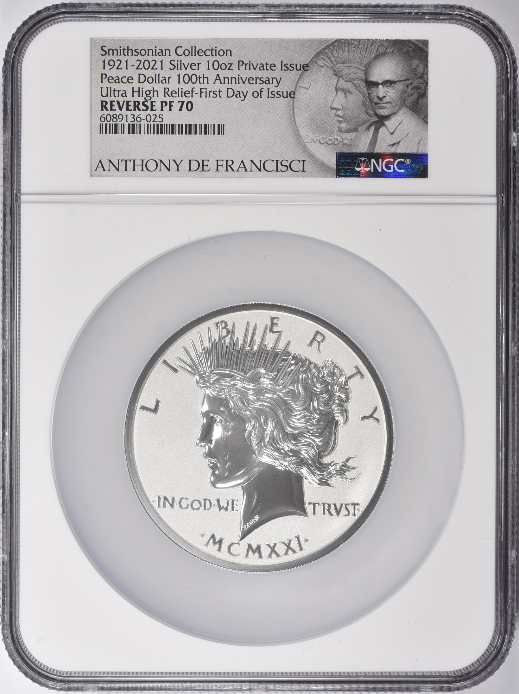 1921-2021 Silver 10oz Peace Dollar 100th Anniversary Ultra High