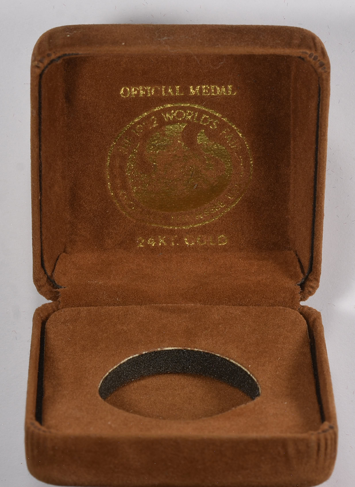 1982 Gold 32mm Knoxville, Tennessee World's Fair Medal With Case