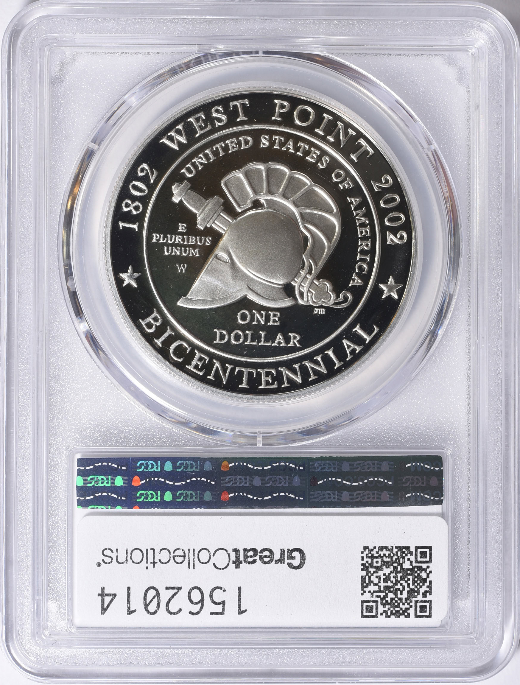 2002-W West Point Bicentennial Silver Dollar PCGS Proof-70 DCAM