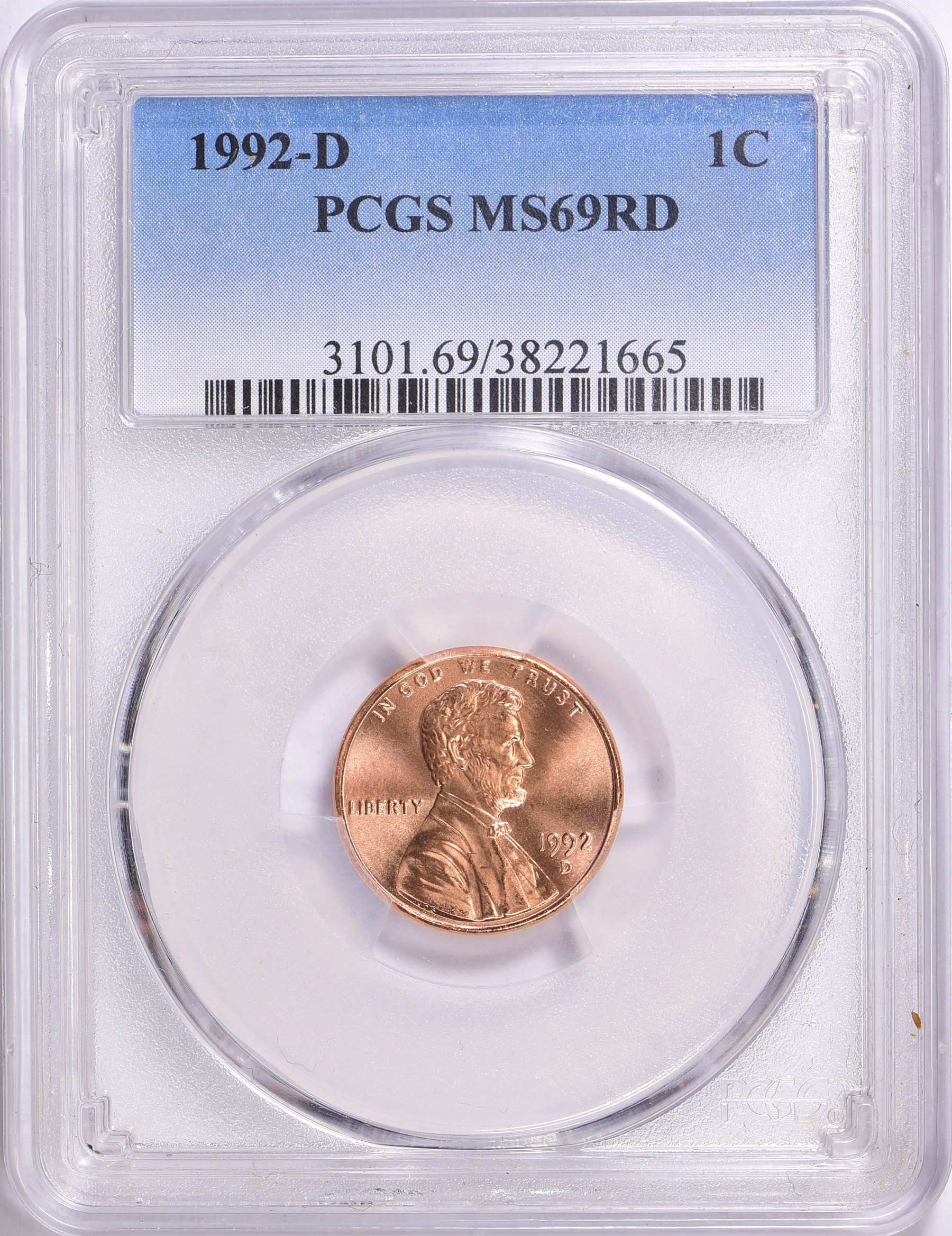 1992-D Lincoln Cent PCGS MS-69 RD (Item 1575510