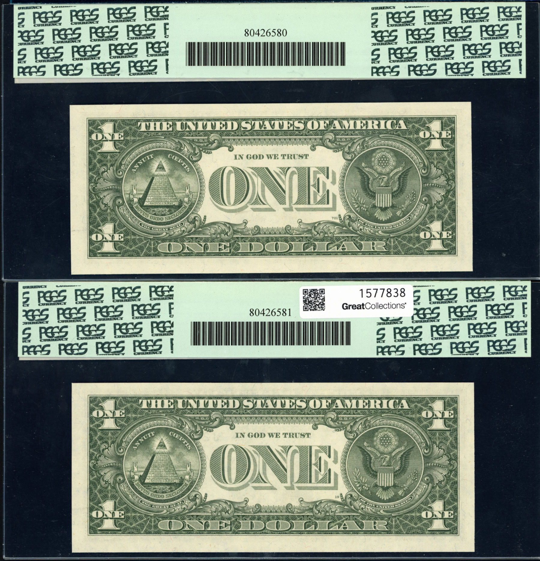 Fr. 1912-J (JA Block) 1981A $1 Kansas City Federal Reserve Notes ...