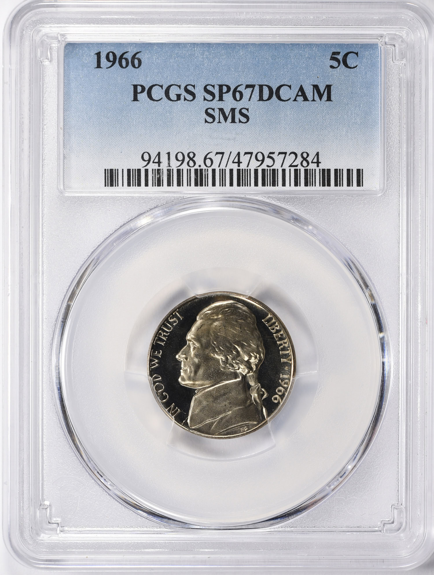 1966 Jefferson Nickel SMS PCGS SP-67 DCAM (Item 1586214