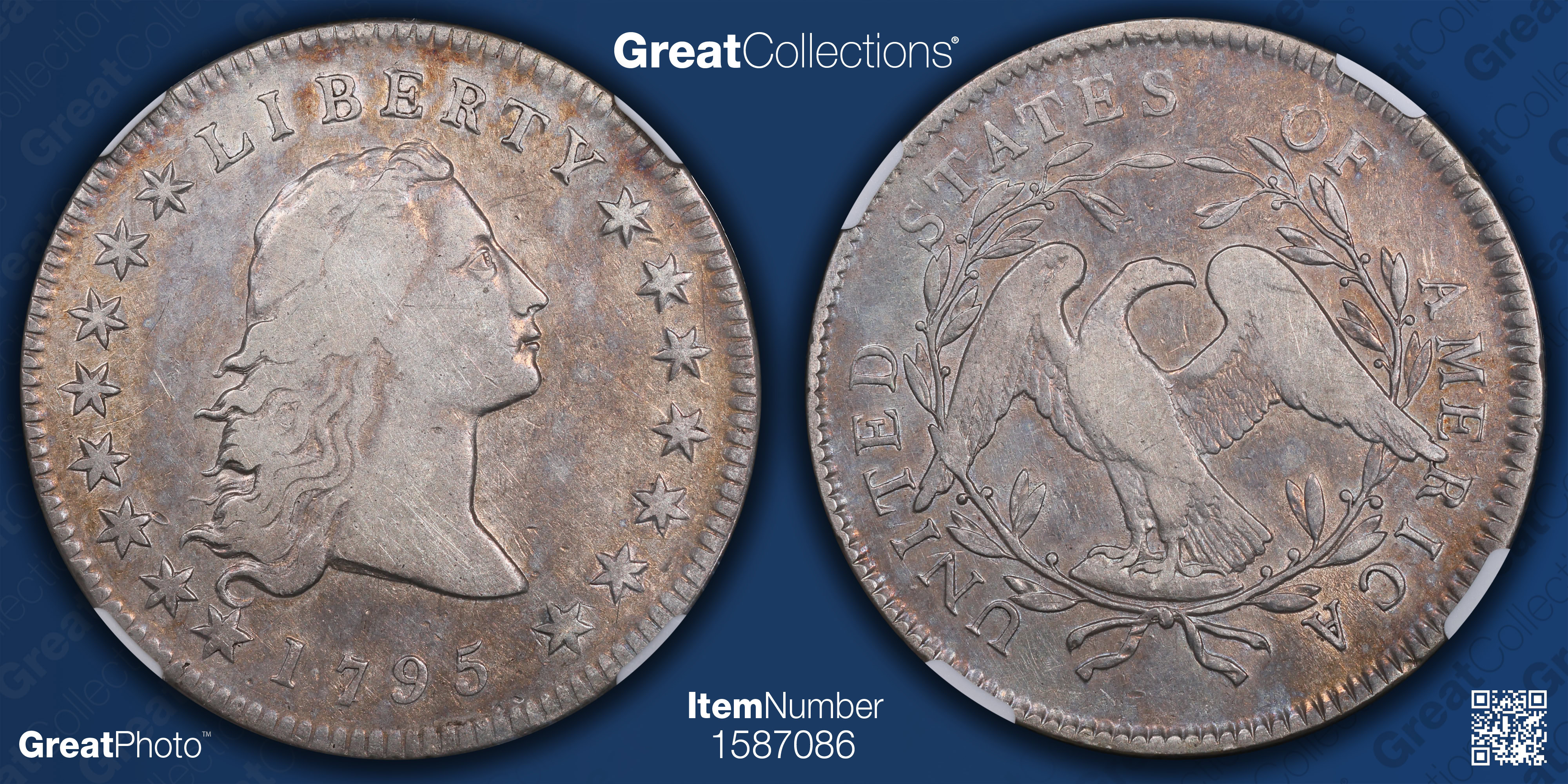 1795 Flowing Hair Silver Dollar B-1, BB-21 NGC VF-25 (Item 1587086 ...