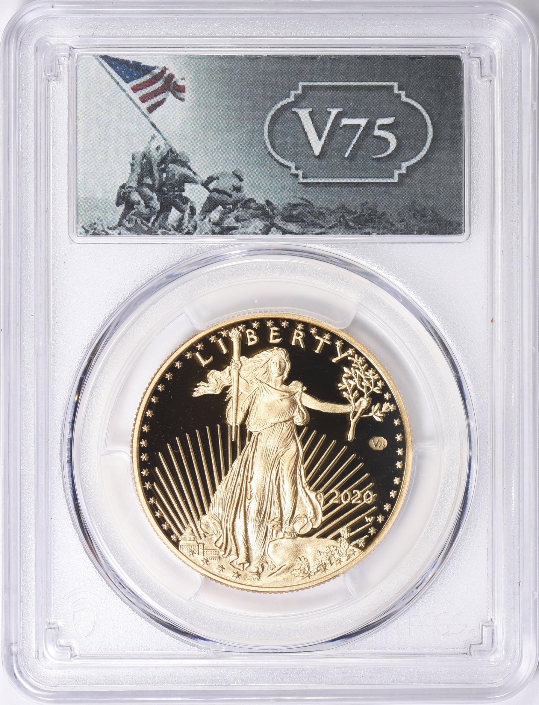 2020-W $50 One-Ounce Gold American Eagle V75 Privy 1 of 1945