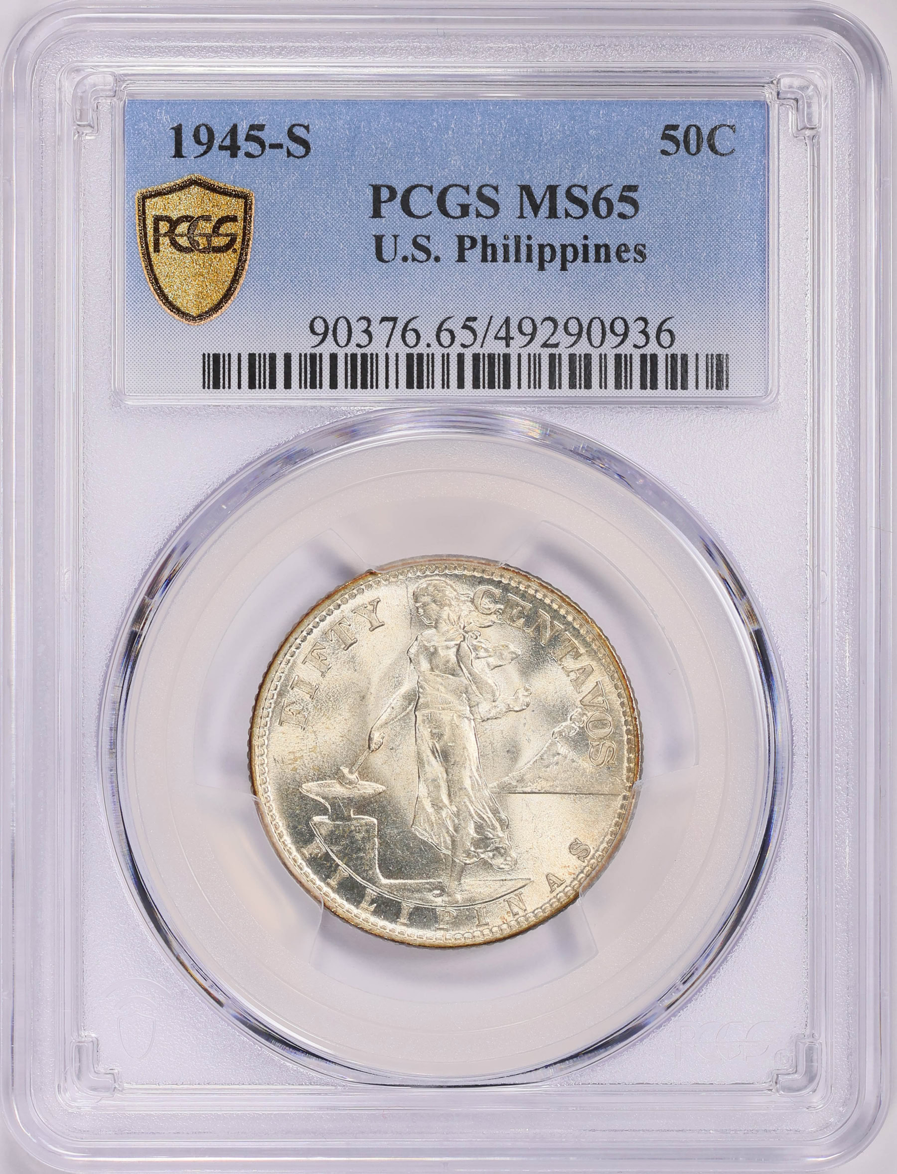 1945-S U.S. Philippines Fifty Centavos PCGS MS-65 (Item 1590322