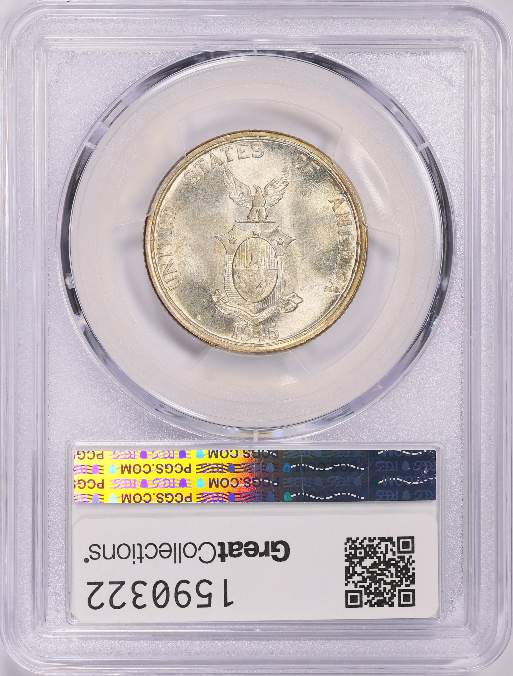 1945-S U.S. Philippines Fifty Centavos PCGS MS-65 (Item 1590322