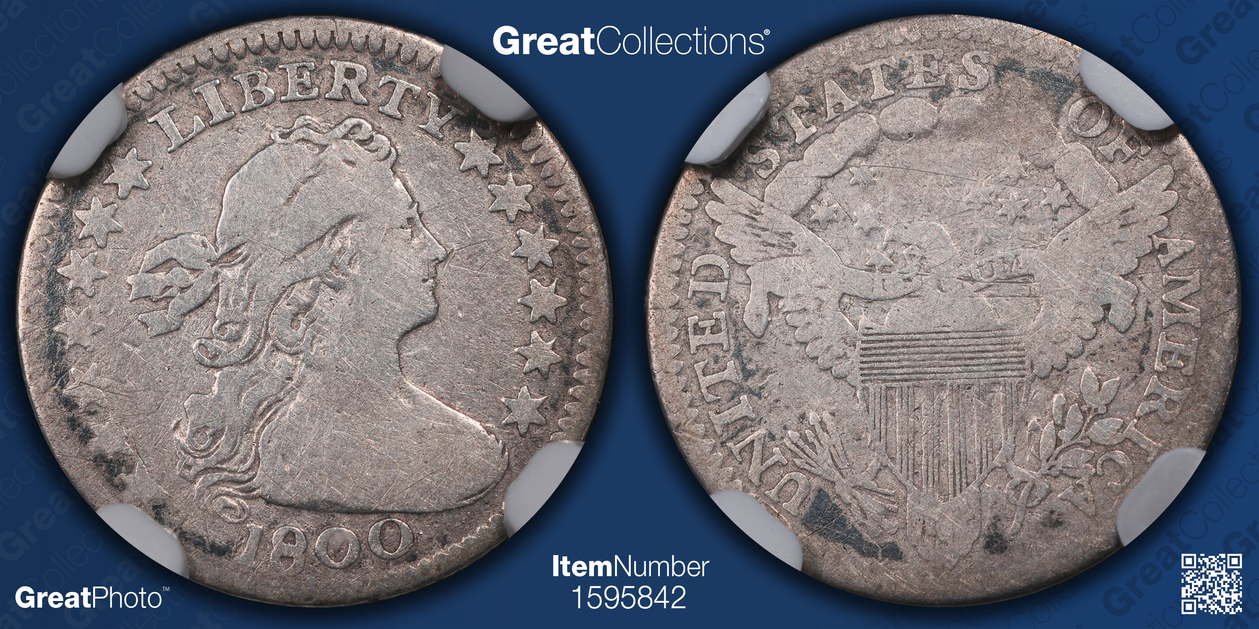 1800 Draped Bust Half Dime NGC VG-10 (Item 1595842