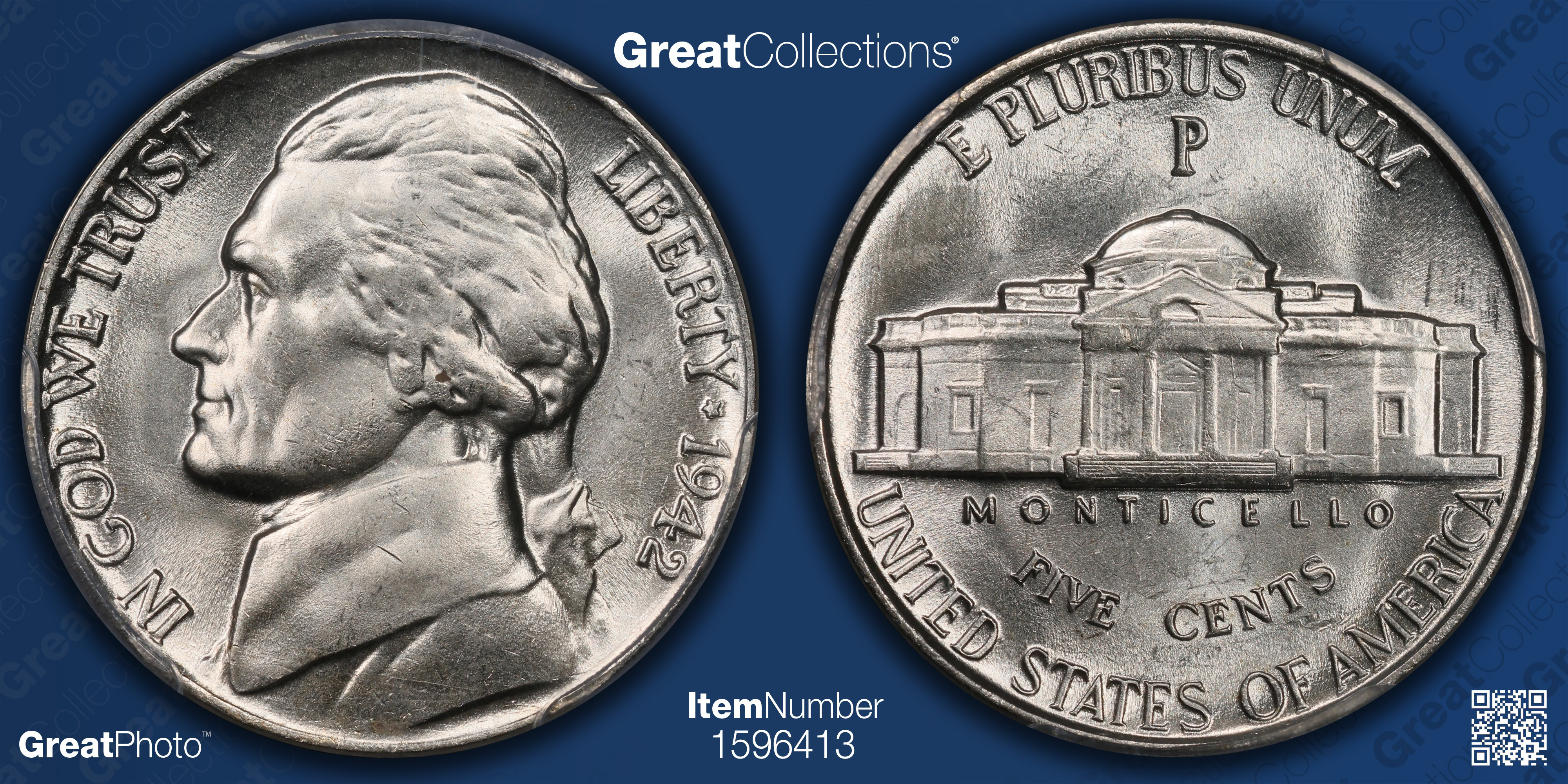 1942-P/P Jefferson Nickel Type 2, RPM FS-501 PCGS MS-65 (Item