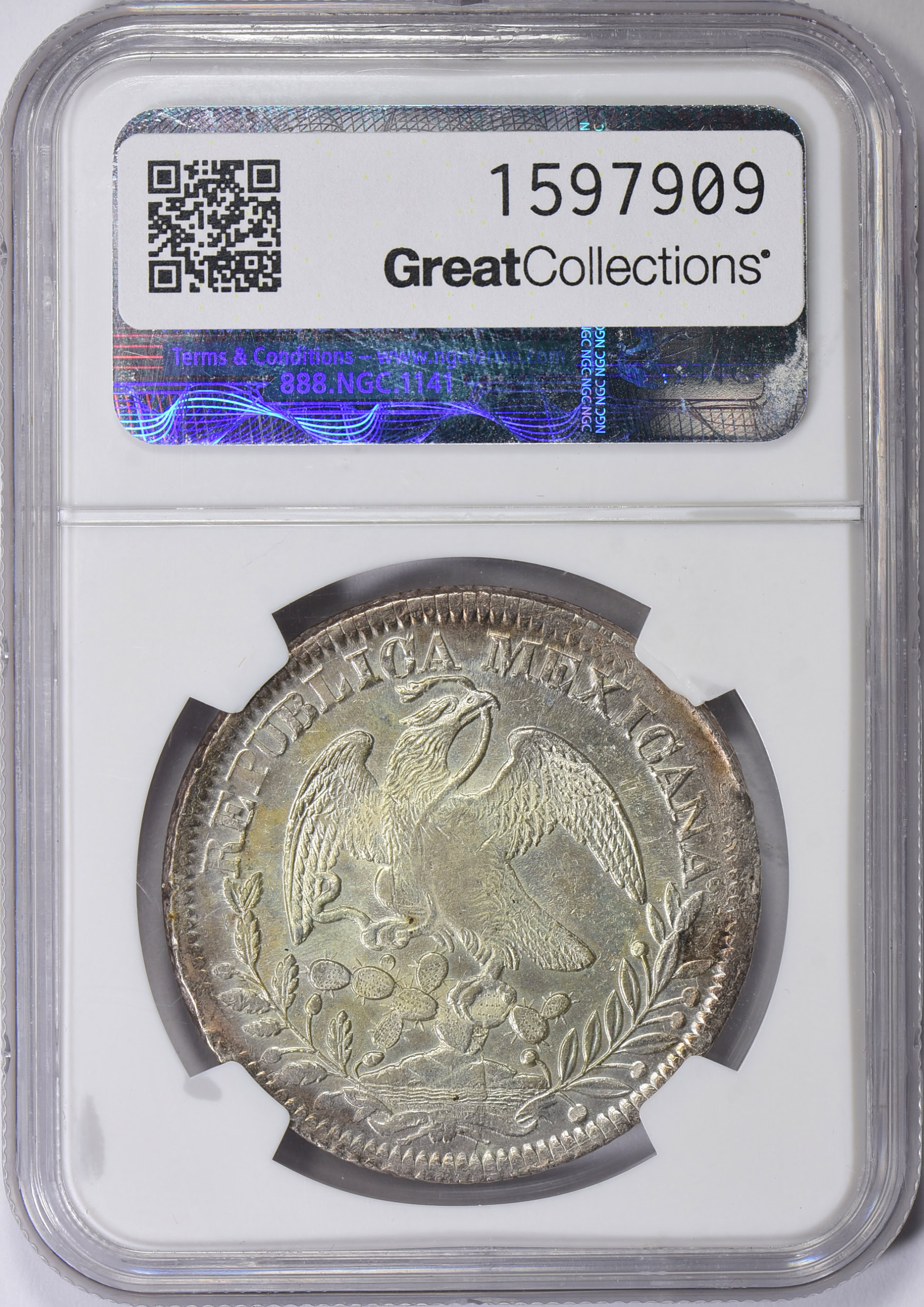 Mexico 1842-Zs OM Silver 8 Reales Eagle Type of 1841 KM-377.13 NGC