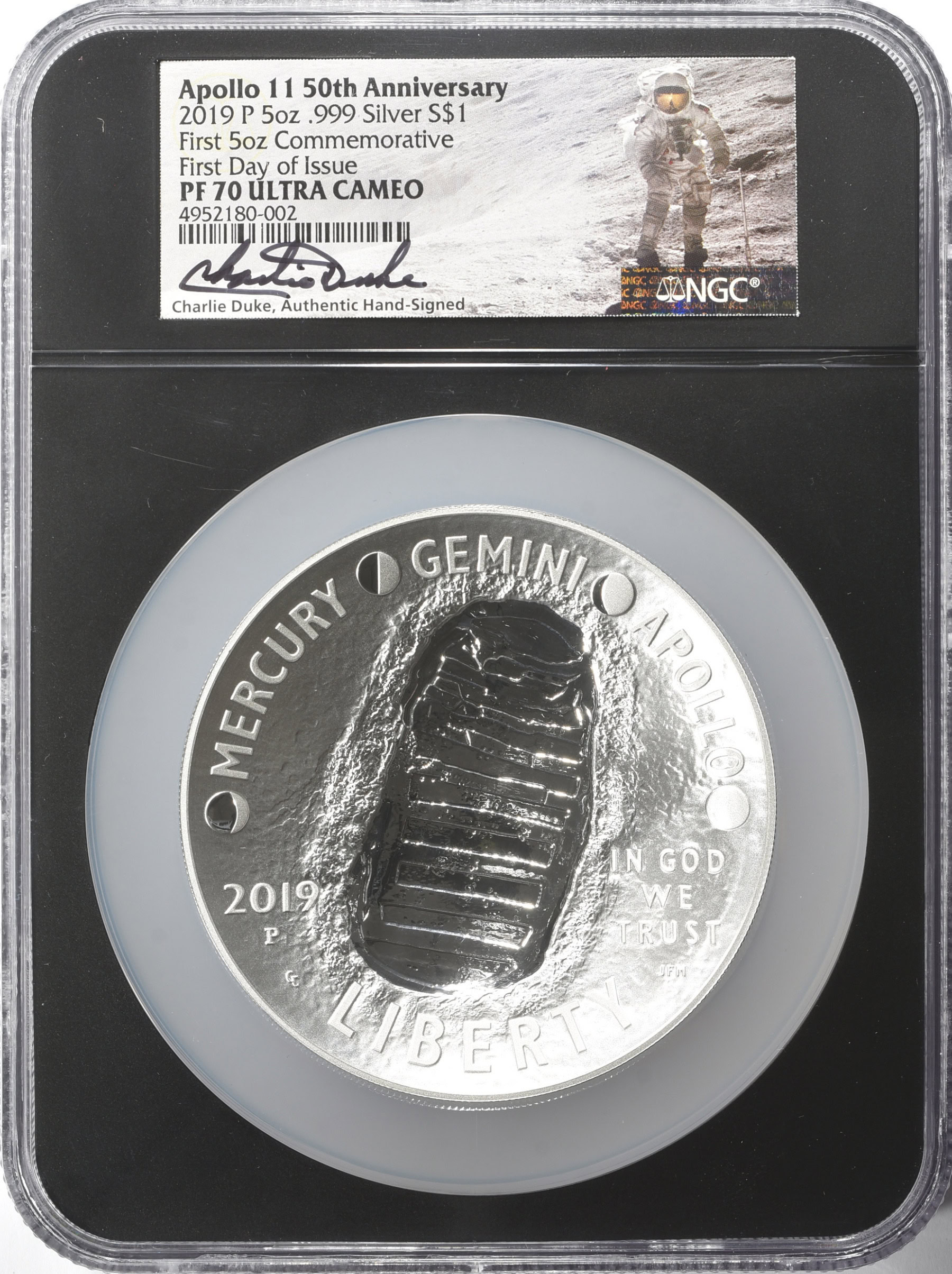 2019-P $1 Apollo 11 50th Anniversary Silver 5 Oz. First Day of Issue ...