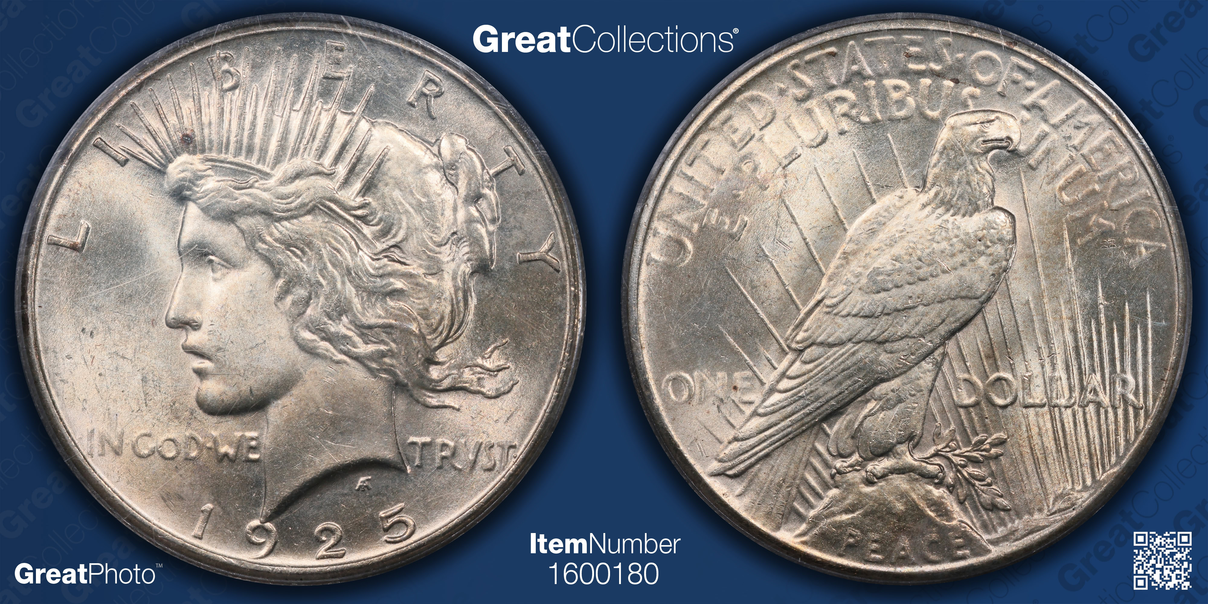 1925 Peace Silver Dollar PCGS MS-63+ (Item 1600180