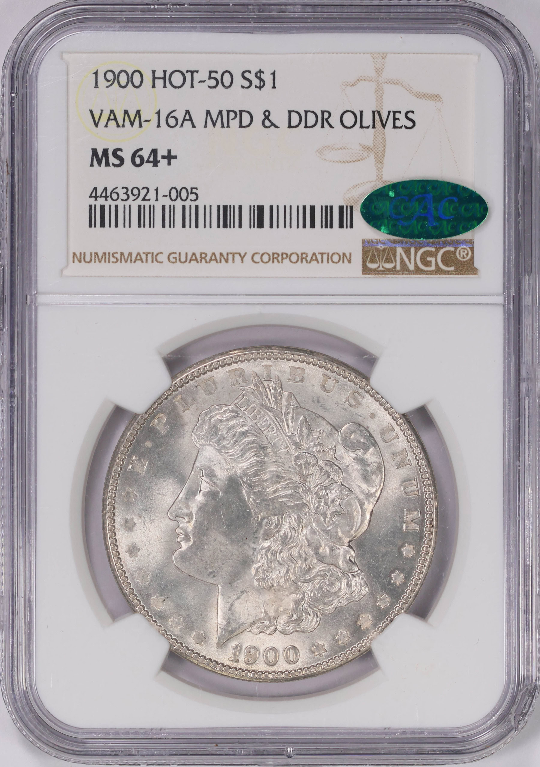 1900 Morgan Silver Dollar VAM-16A MPD & DDR Olives Hot 50 NGC MS