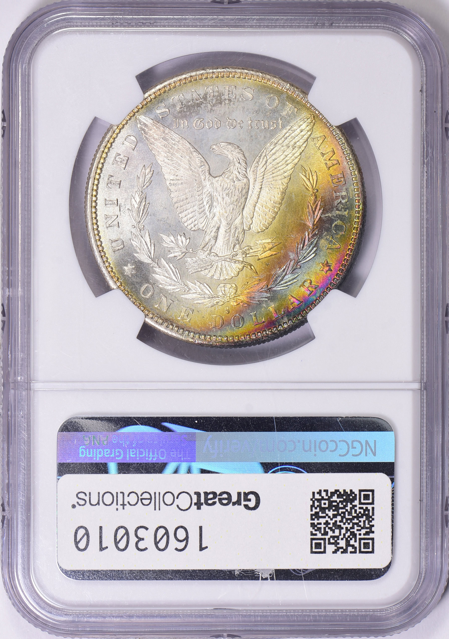 1879-S Morgan Silver Dollar NGC MS-68 ☆ (CAC Green) (Toned) (Item