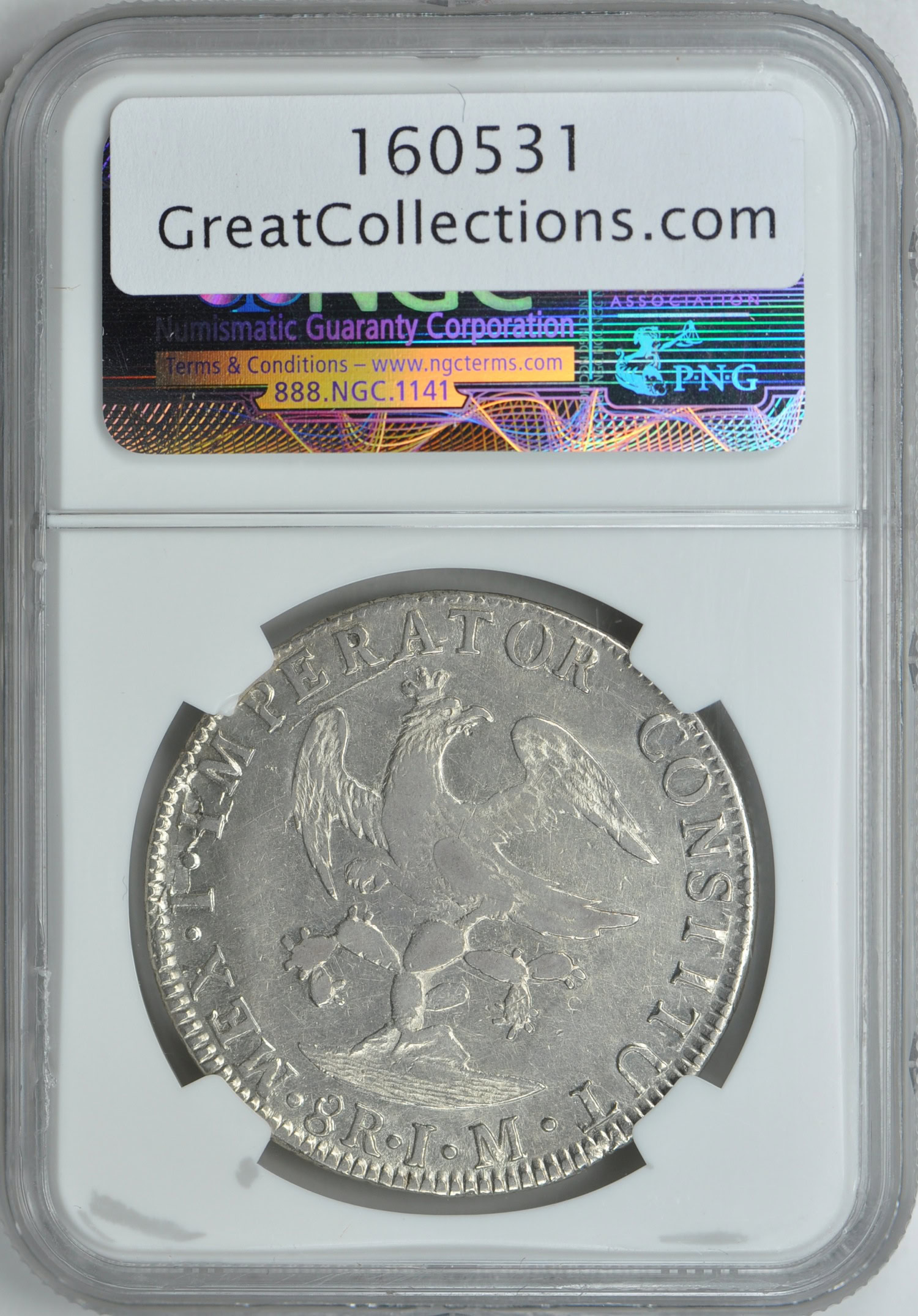Mexico 1822-Mo JM Silver 8 Reales KM-309 NGC AU-53 (Item 160531