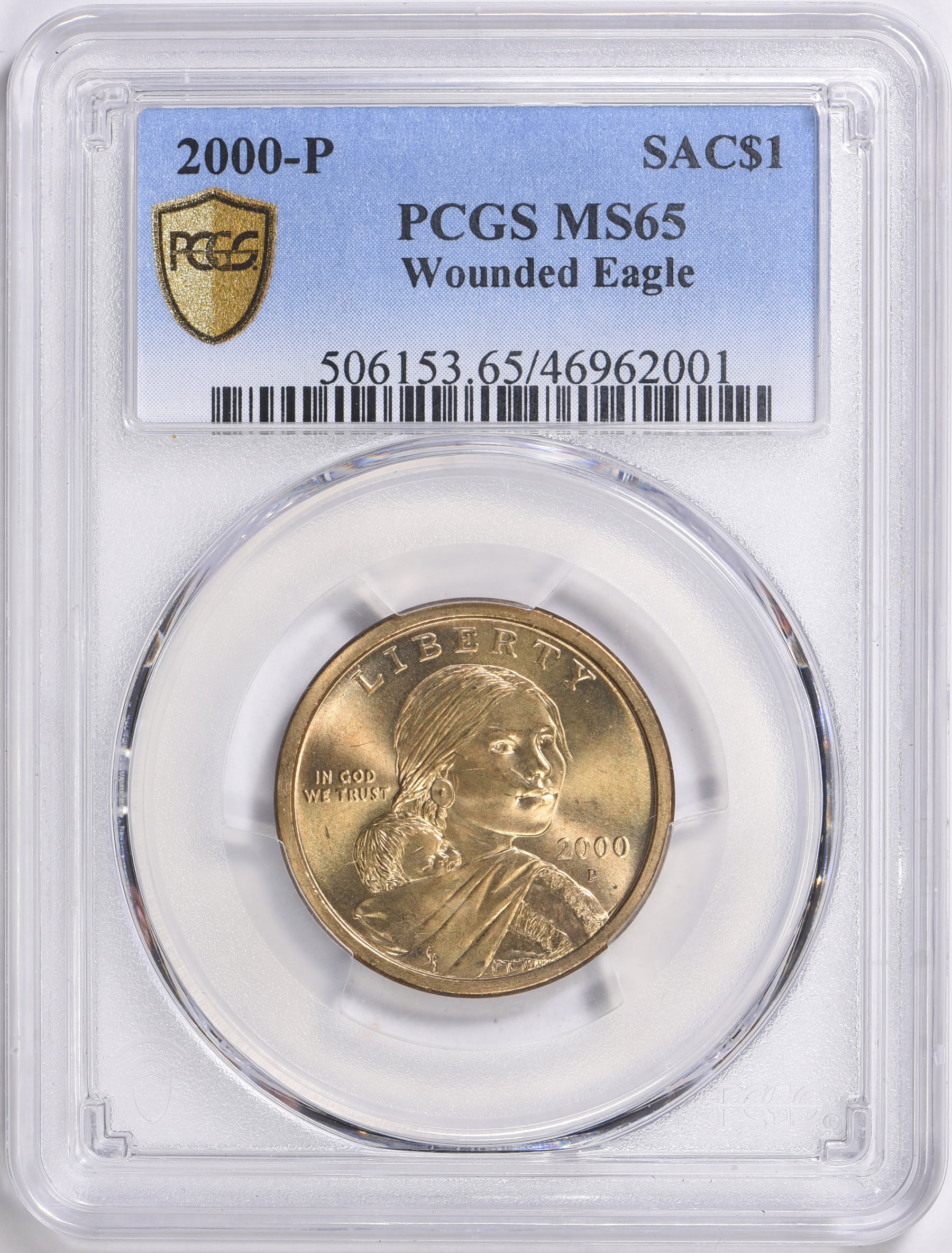 2000-P Sacagawea Dollar Wounded Eagle PCGS MS-65 (Item 1606929 ...