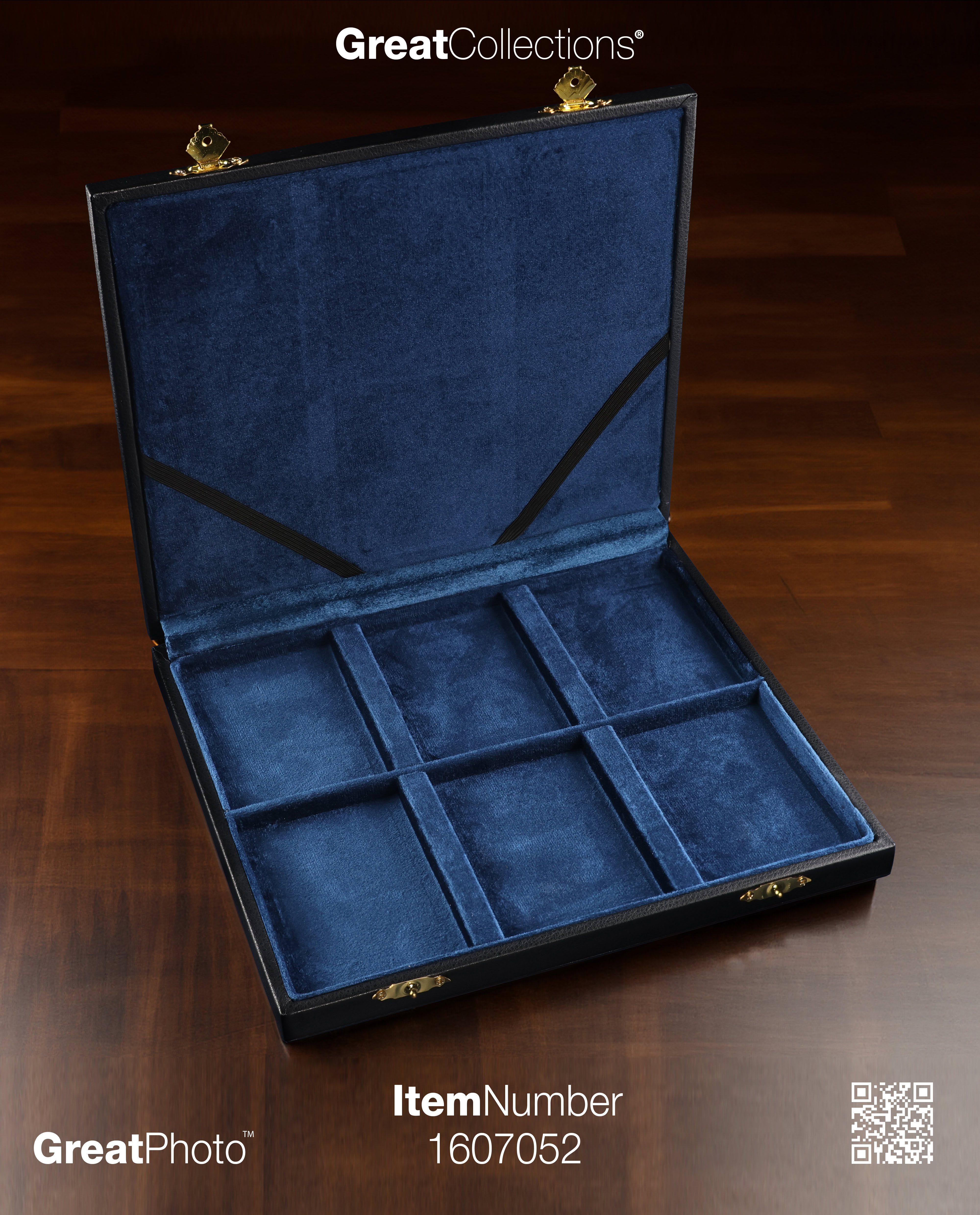 コレクション heapin GreatCollections Deluxe Display Case - Black with Blue Felt Inside
