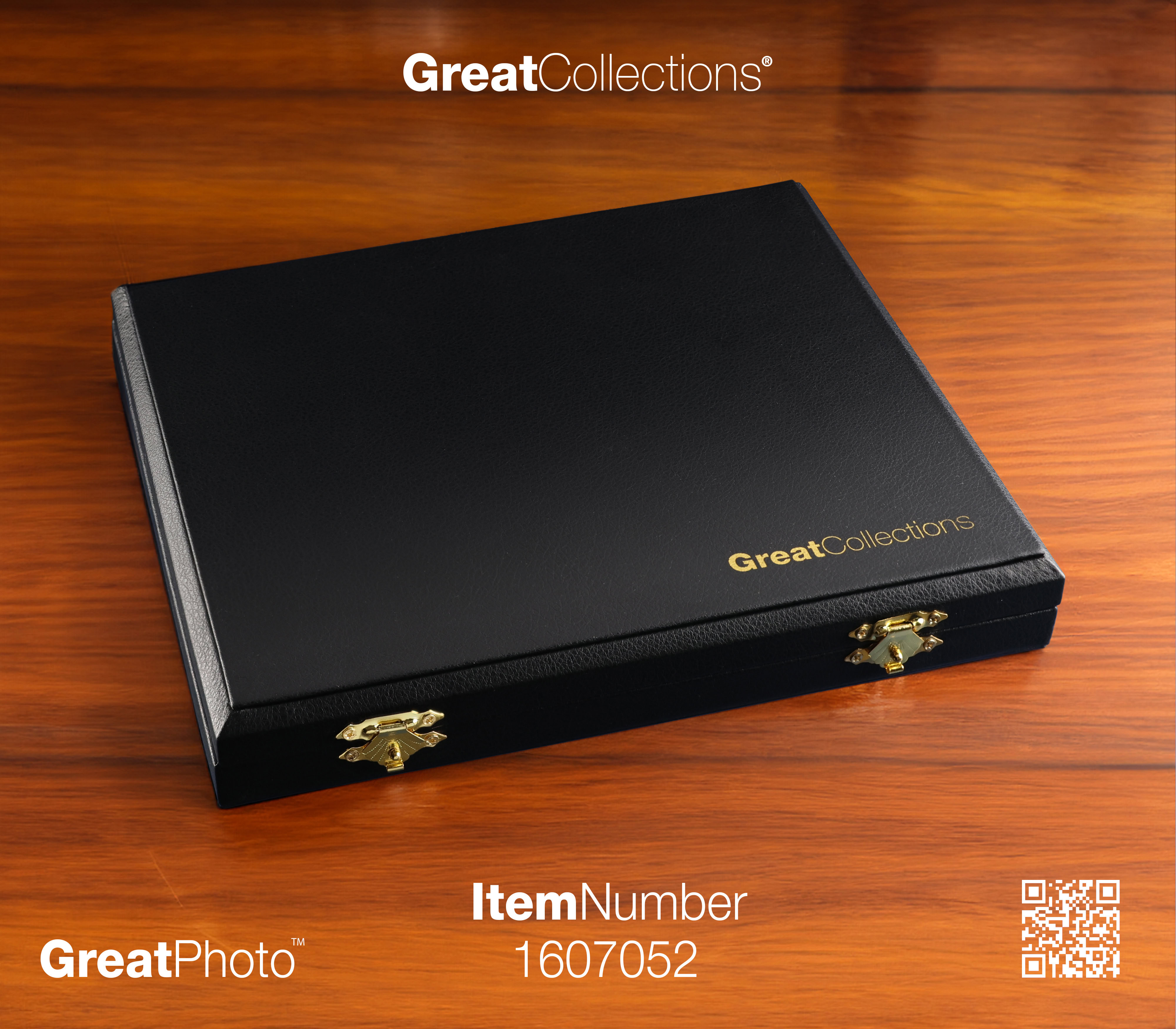 GreatCollections Deluxe Display Case - Black with Blue Felt Inside