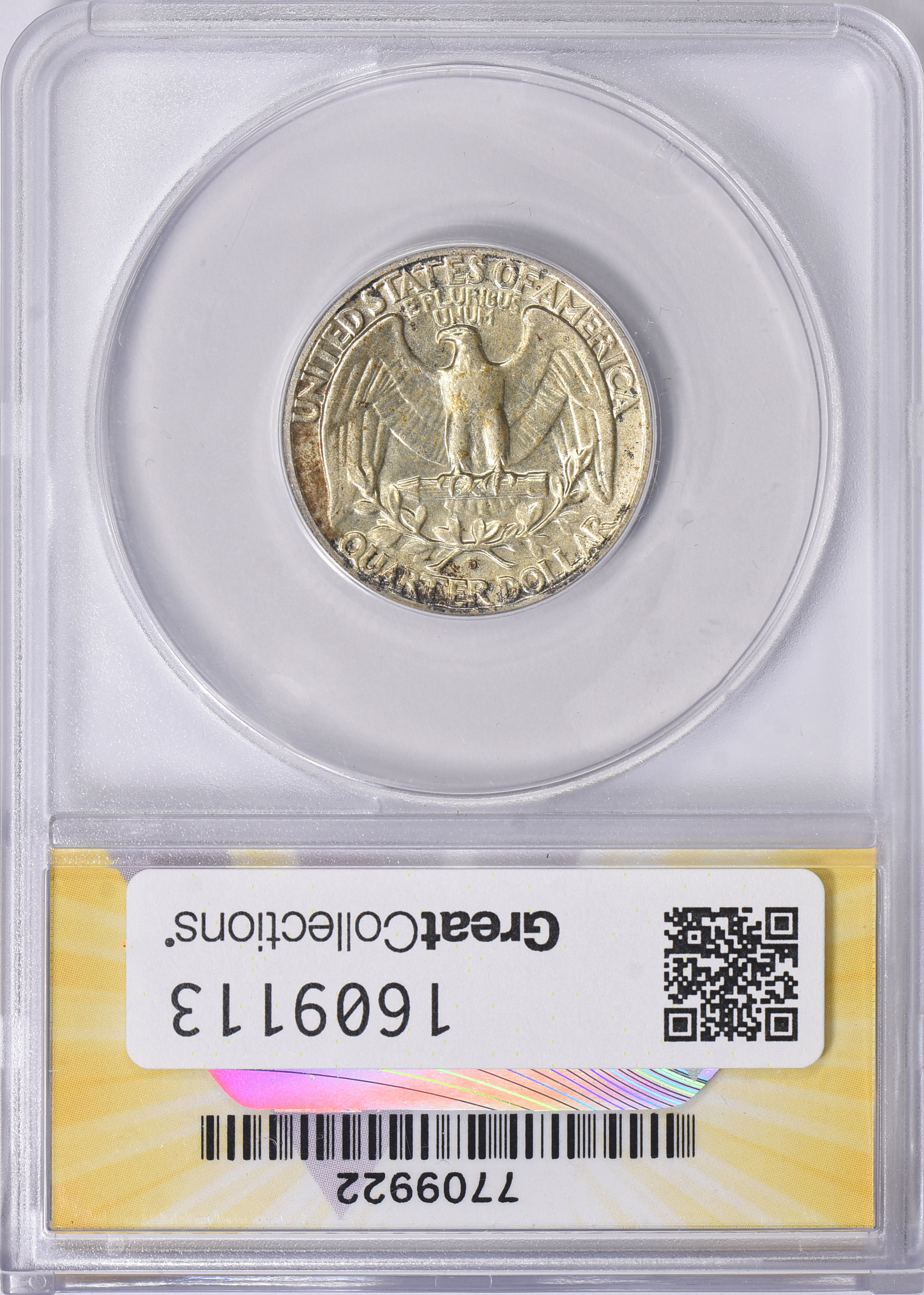 1964-D/D Washington Quarter FS-503 RPM-001 ANACS MS-63 (Item
