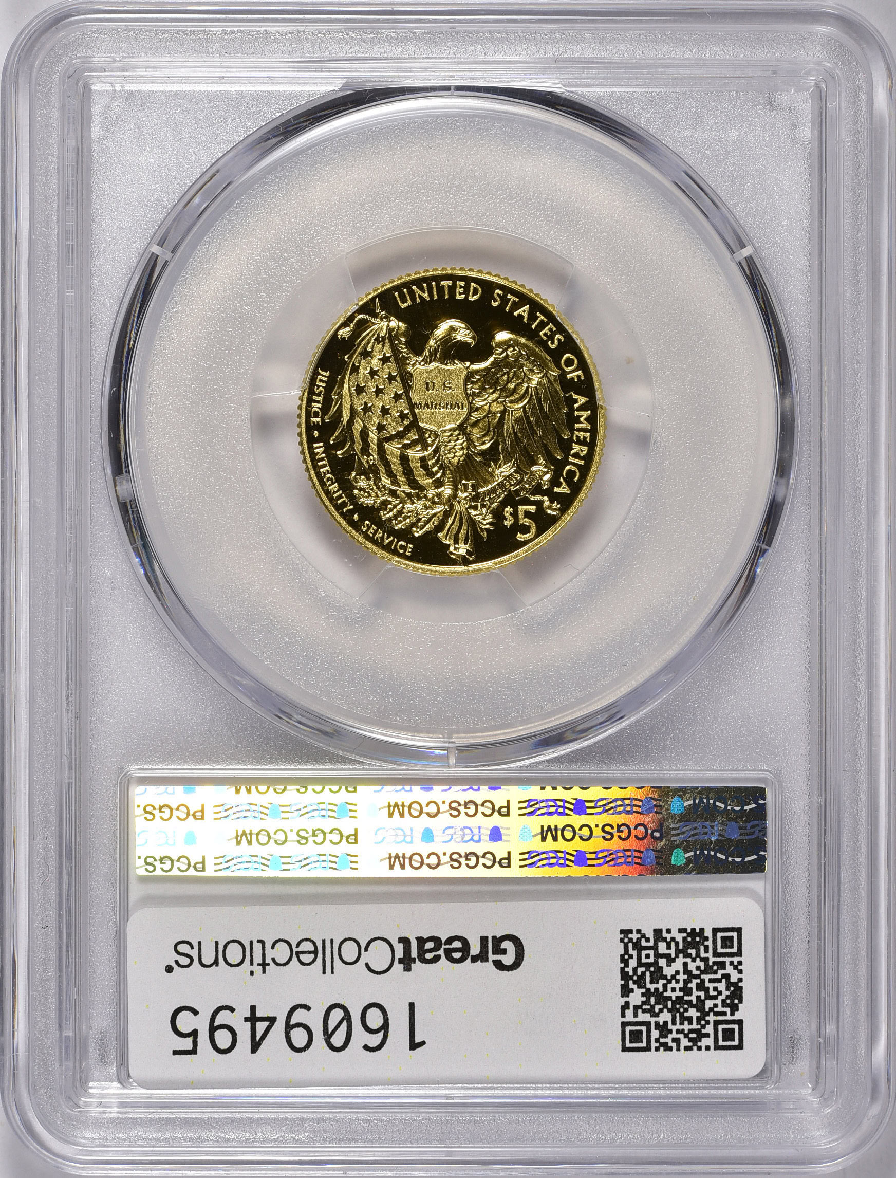 2015-W U.S. Marshals Service Gold $5 PCGS Proof-69 DCAM (Item