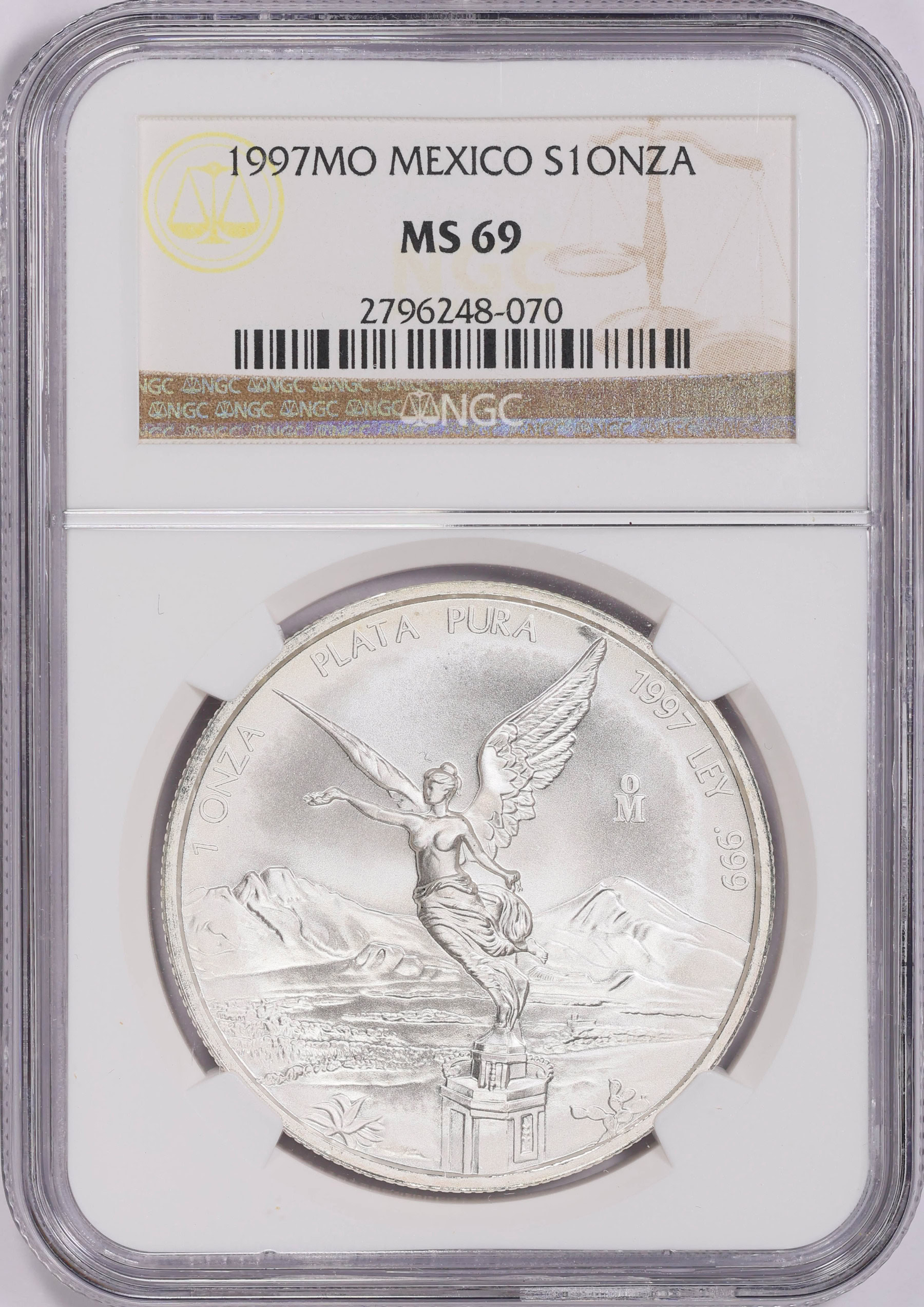 Mexico 1997-Mo Silver Onza Libertad KM-613 NGC MS-69 (Item 1612247