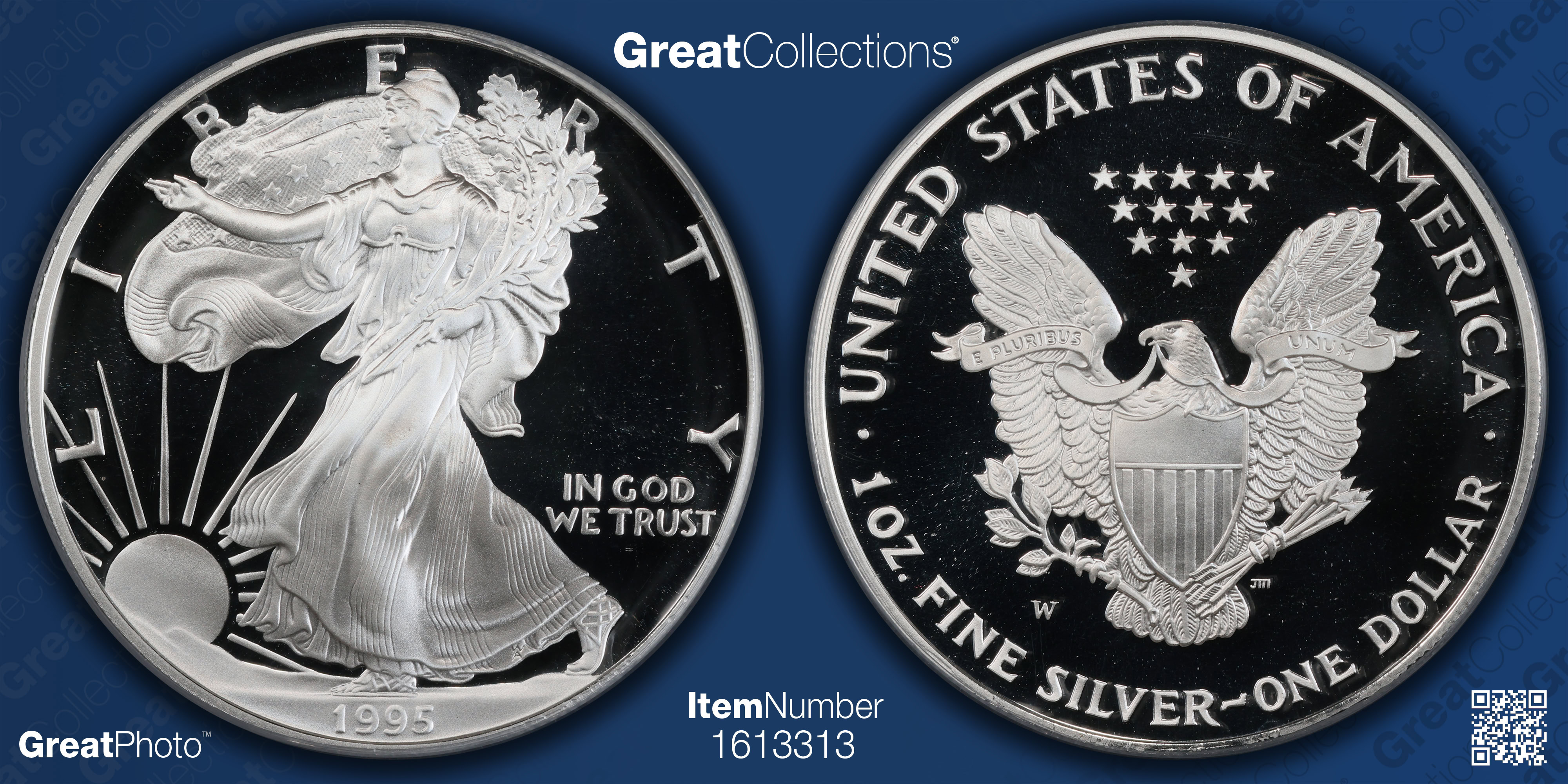 1995-W $1 Silver Eagle (From the 10th Anniversary Set) PCGS Proof