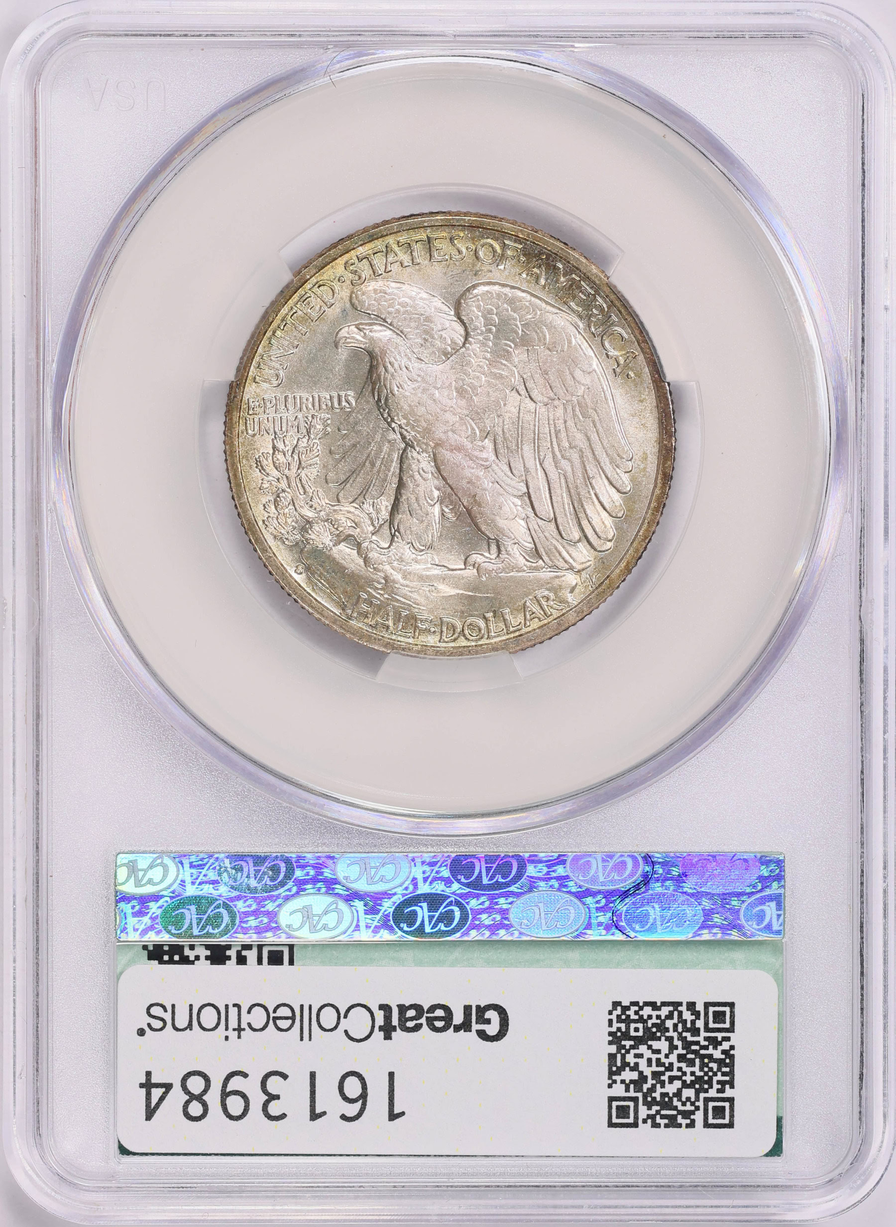 1941-S Walking Liberty Half Dollar CACG MS-66 (Toned) (Item 1613984) |  GreatCollections Coin Auctions