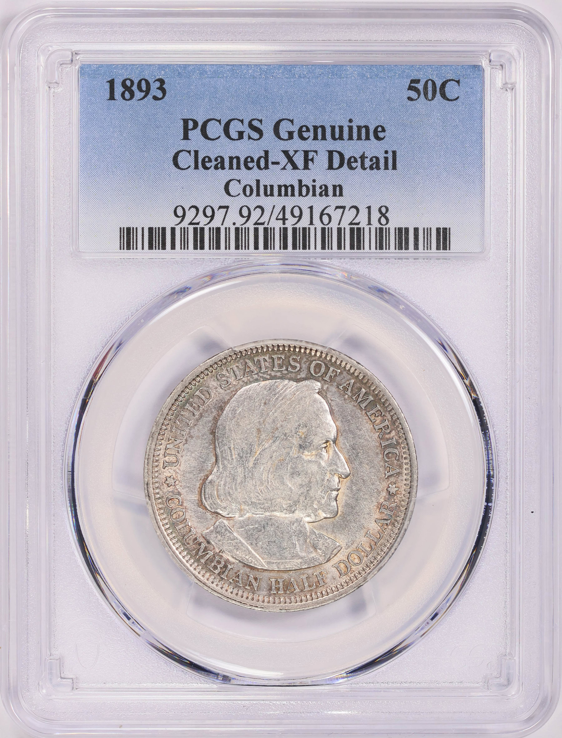 1893 World Columbian Exposition Half Dollar PCGS Genuine XF