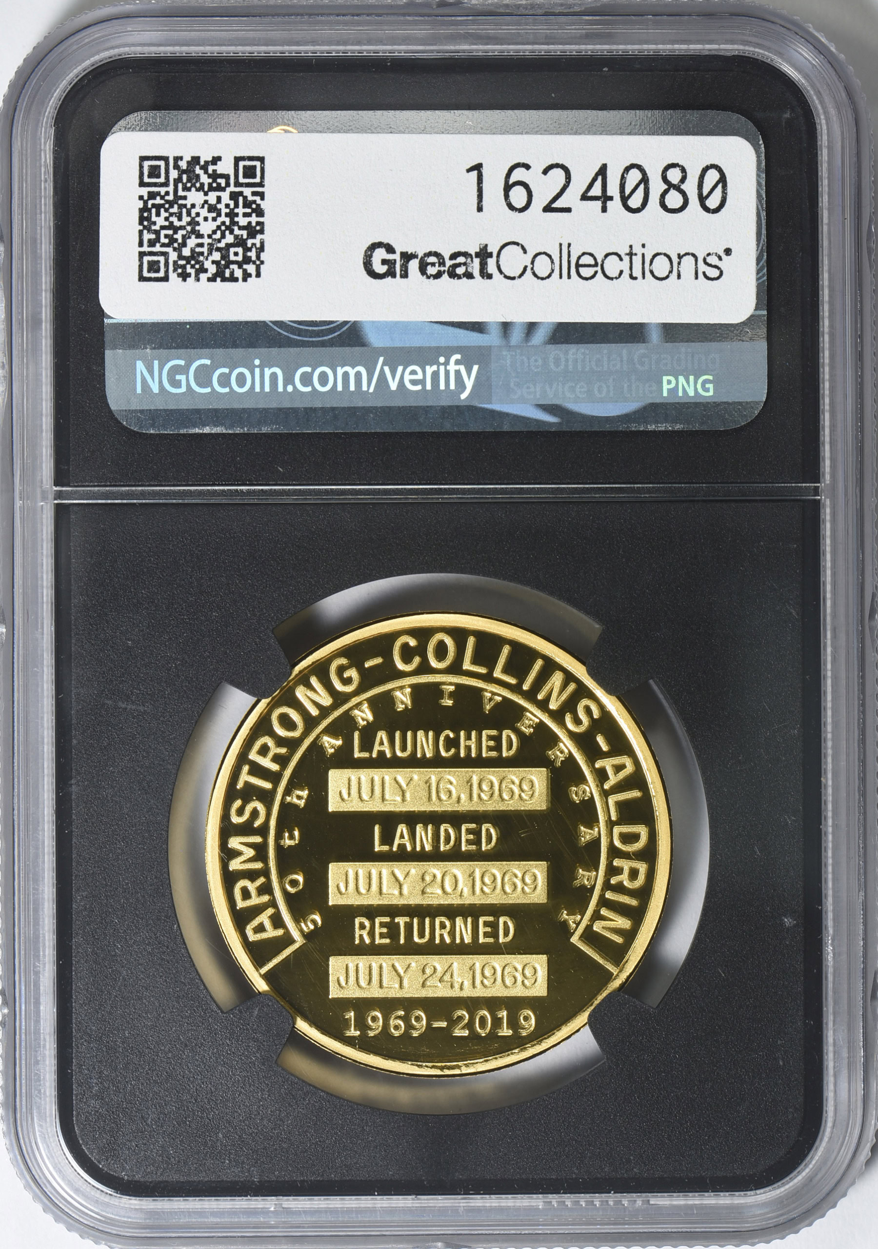 2019 Gold 1oz Apollo 11 50th Anniversary Robbins Medal Restrike