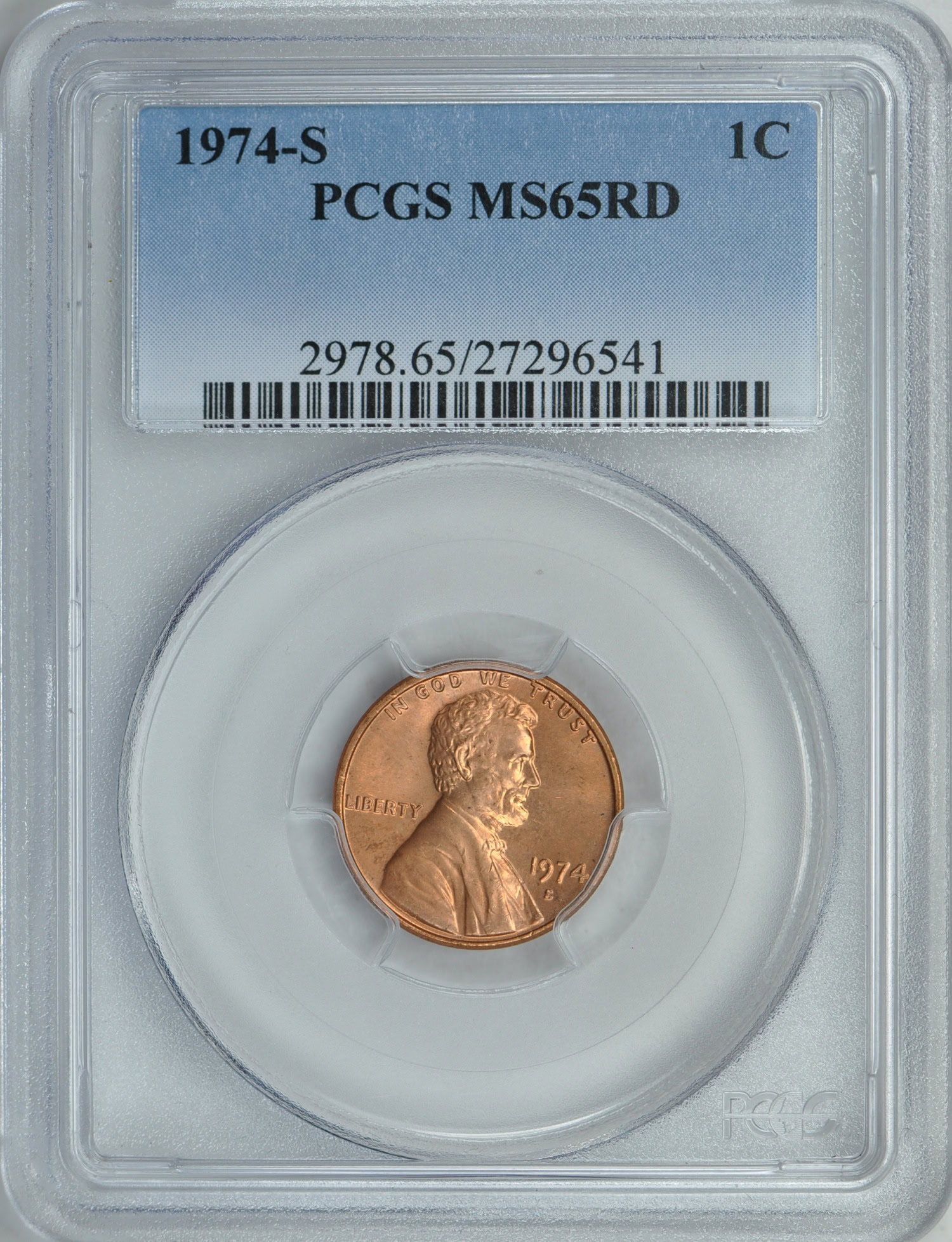 1974-S Lincoln Cent PCGS MS-65 RD (Item 162889) | GreatCollections Coin  Auctions