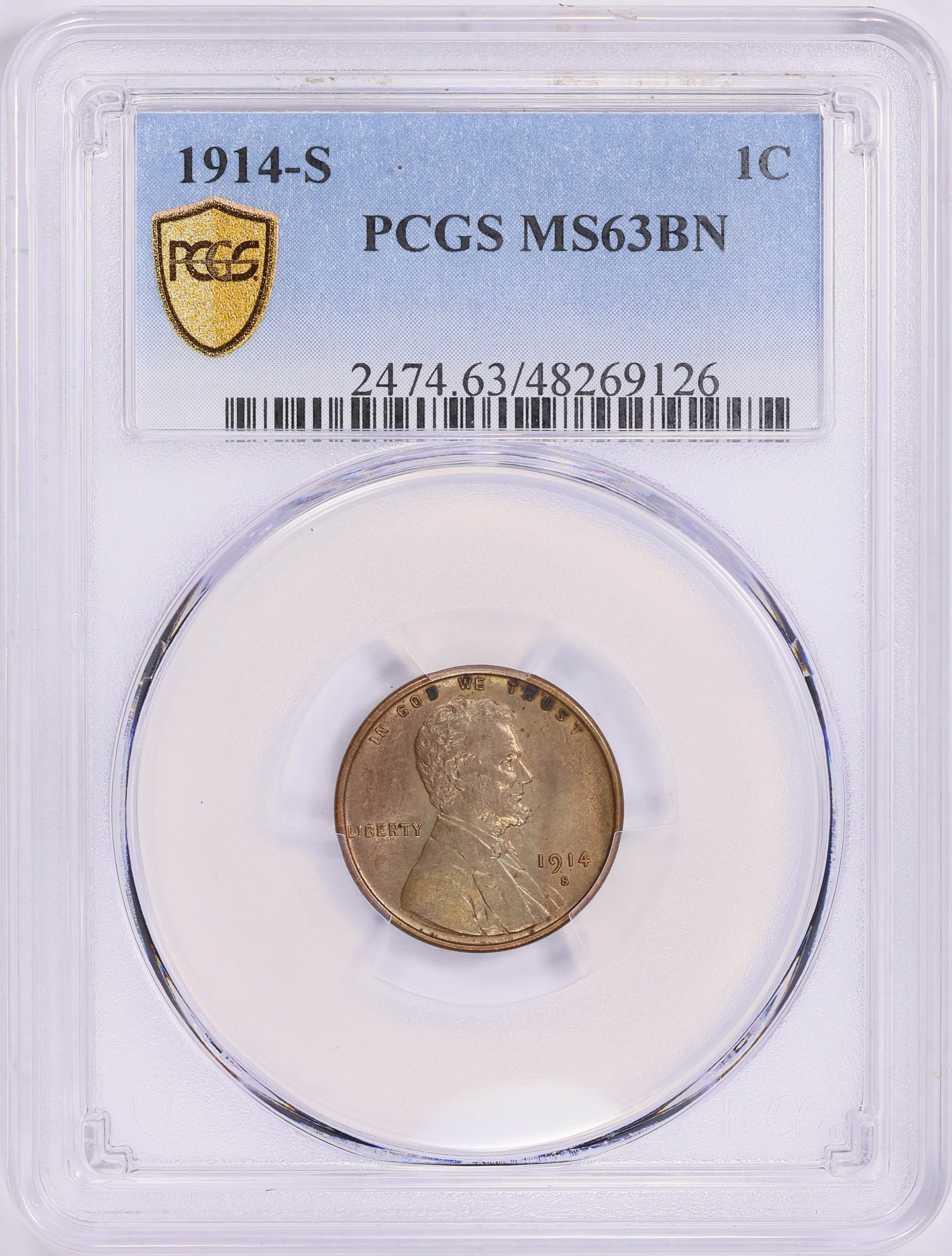 1914-S Lincoln Cent PCGS MS-63 BN (Item 1628910) | GreatCollections ...