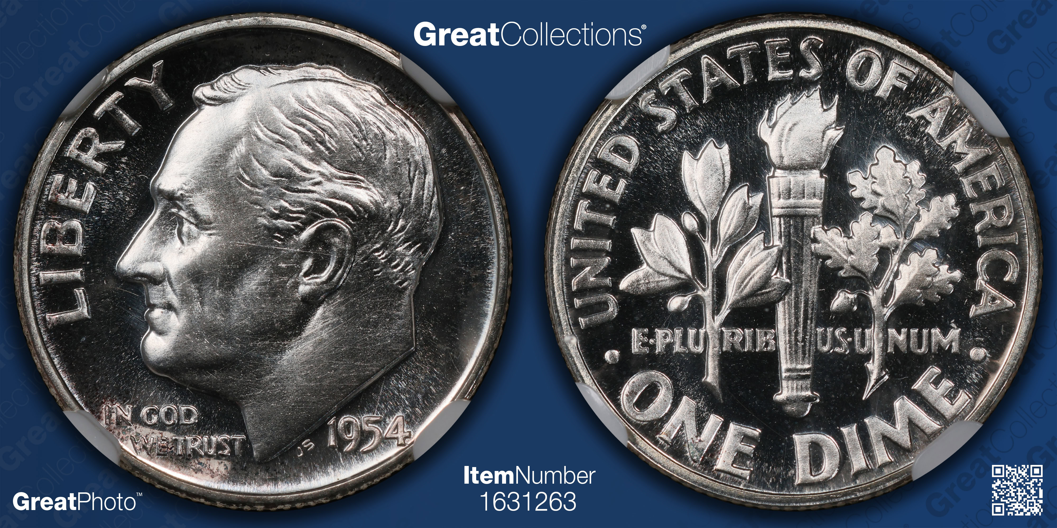 1954 Roosevelt Dime NGC Proof-68 (Item 1631263) | GreatCollections Coin ...