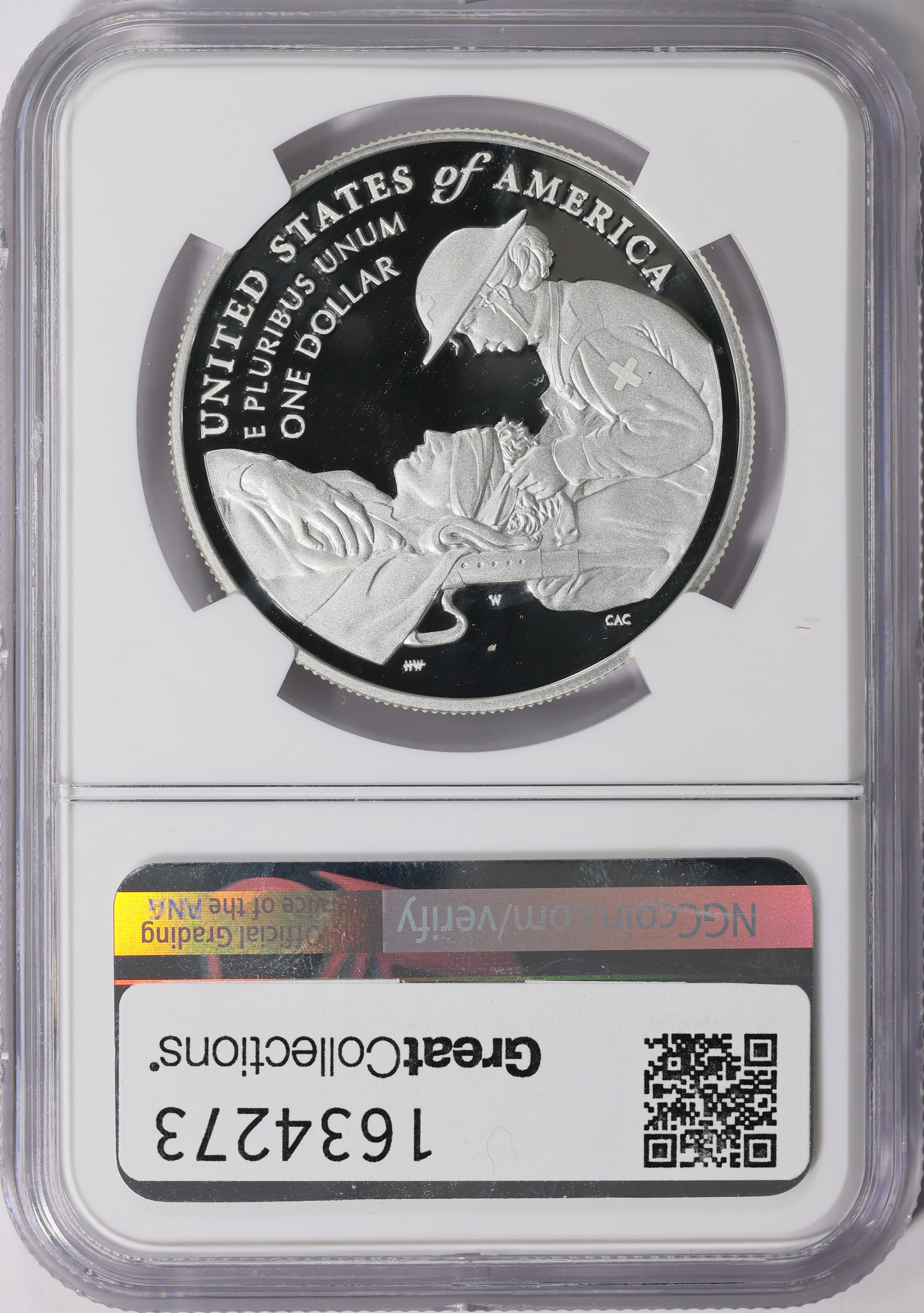 2022-W $1 Silver Dollar National Purple Heart Hall of Honor NGC
