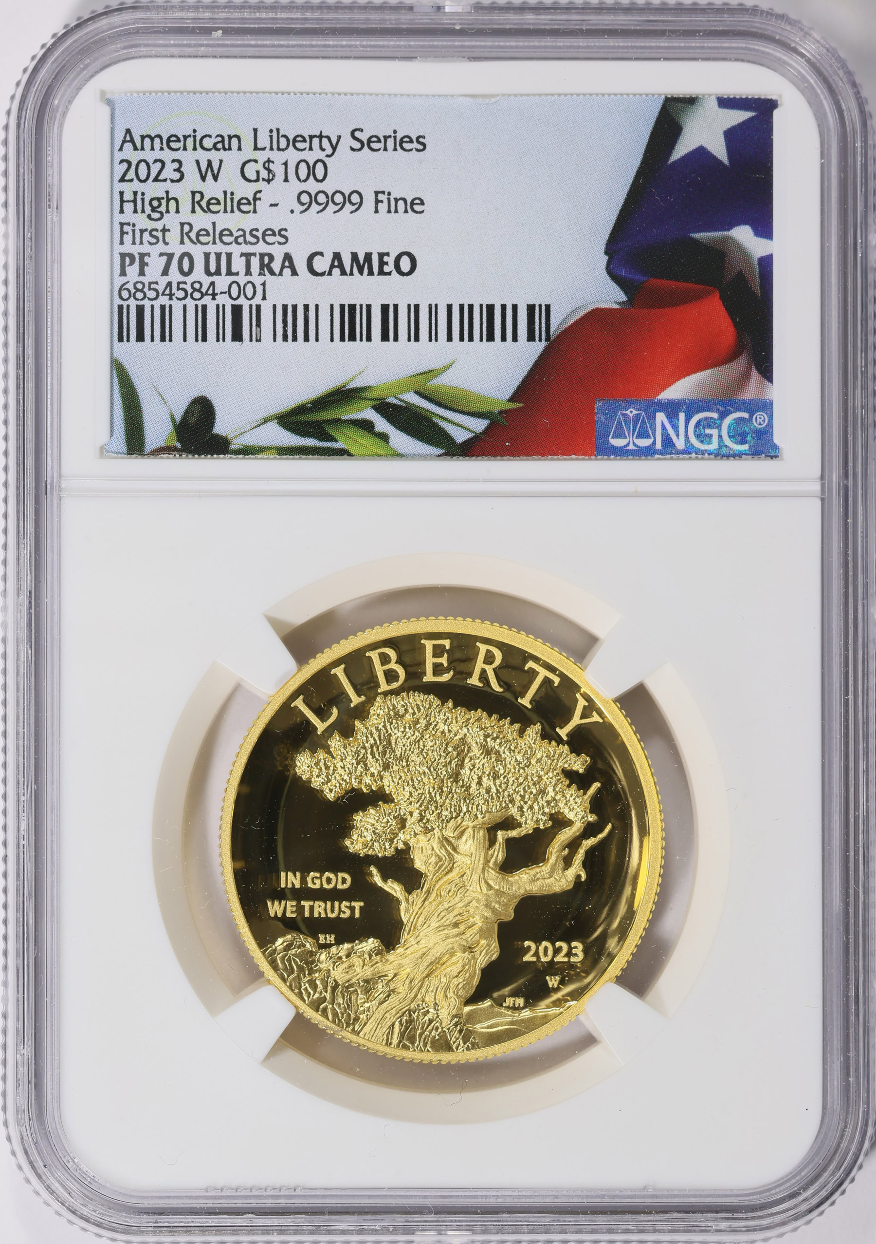 2023 American Liberty High Relief Gold Coin 2023-W Gold $100 American Liberty High Relief First Releases NGC Proof