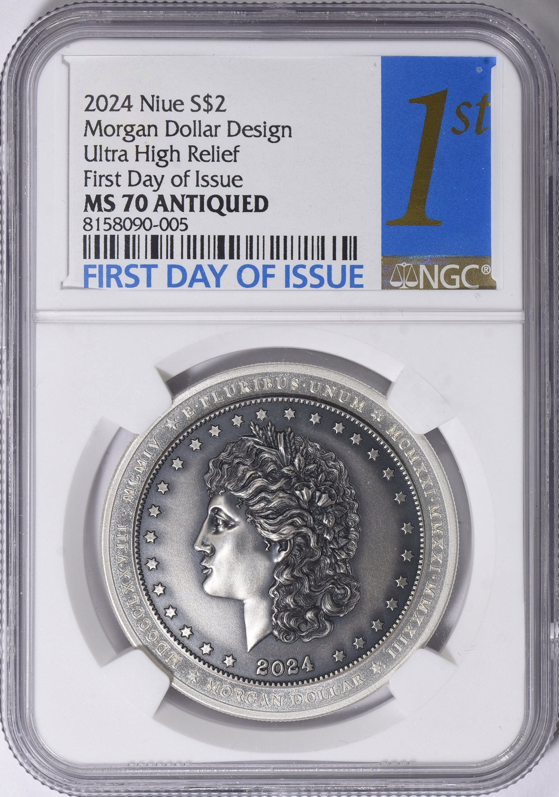 Niue 2024 Silver $2 Morgan Dollar Design Ultra High Relief First