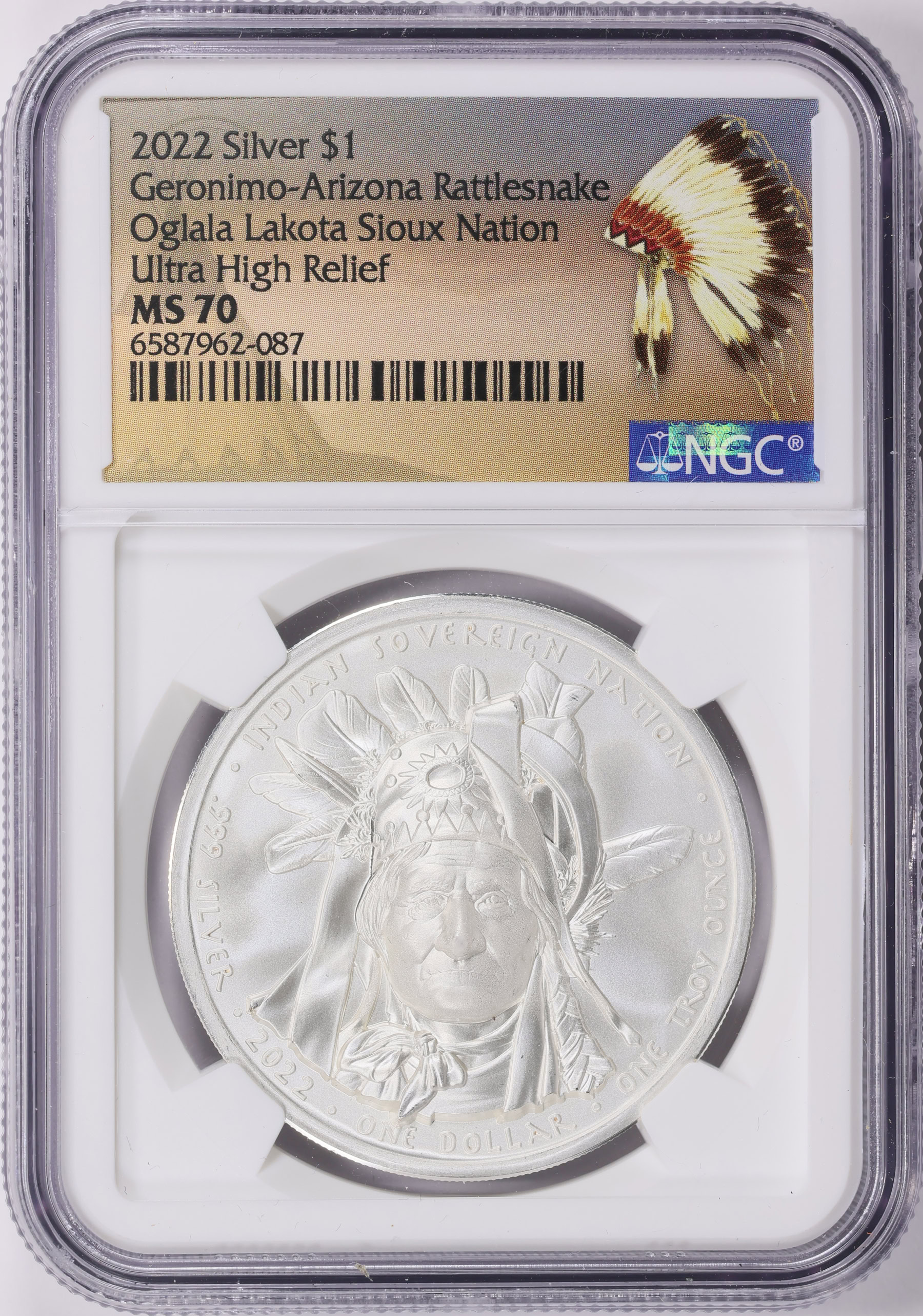 Oglala Lakota Sioux Nation 2022 Silver Dollar Geronimo - Arizona ...