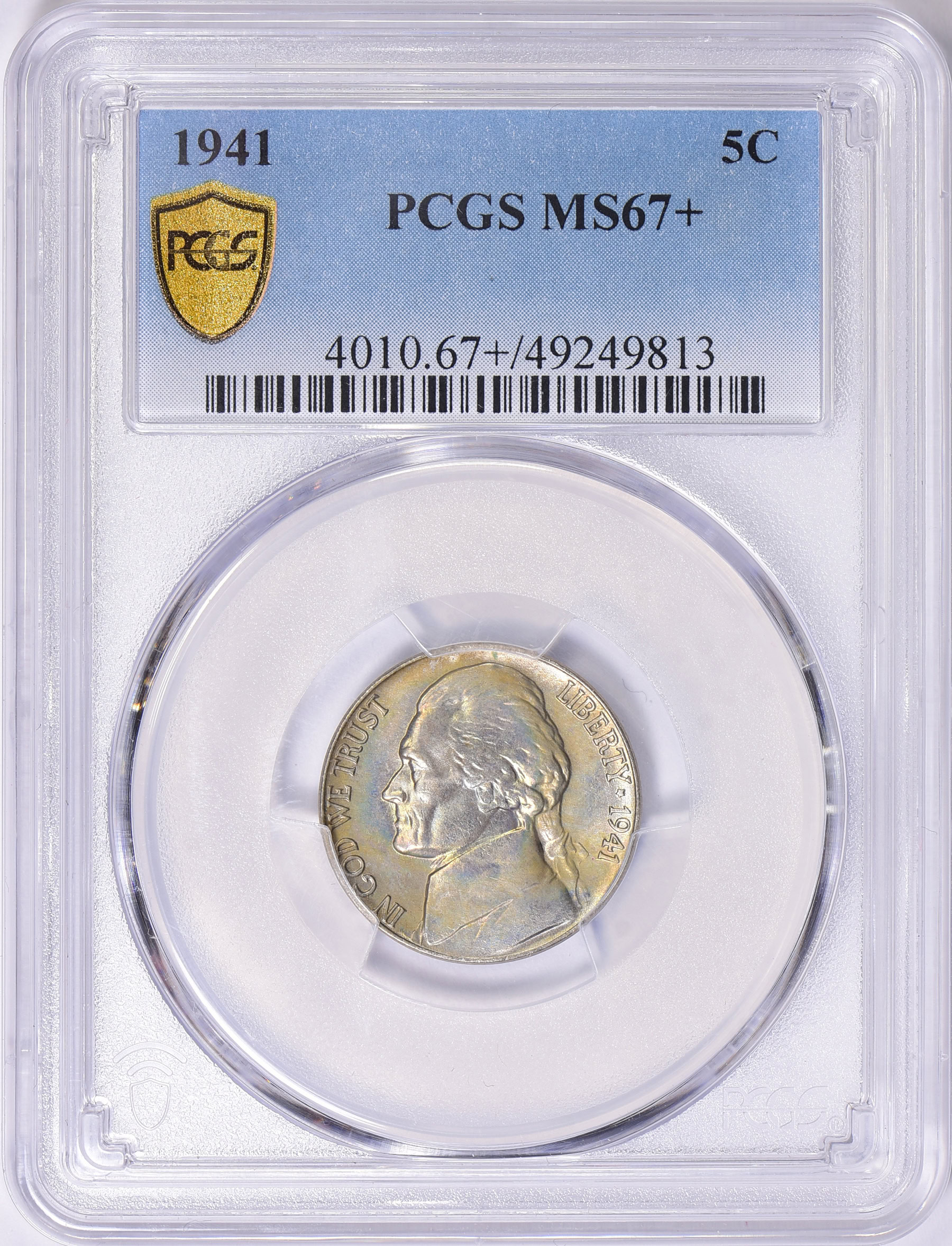 1941 Jefferson Nickel PCGS MS-67+ (Toned) (Item 1644375 ...