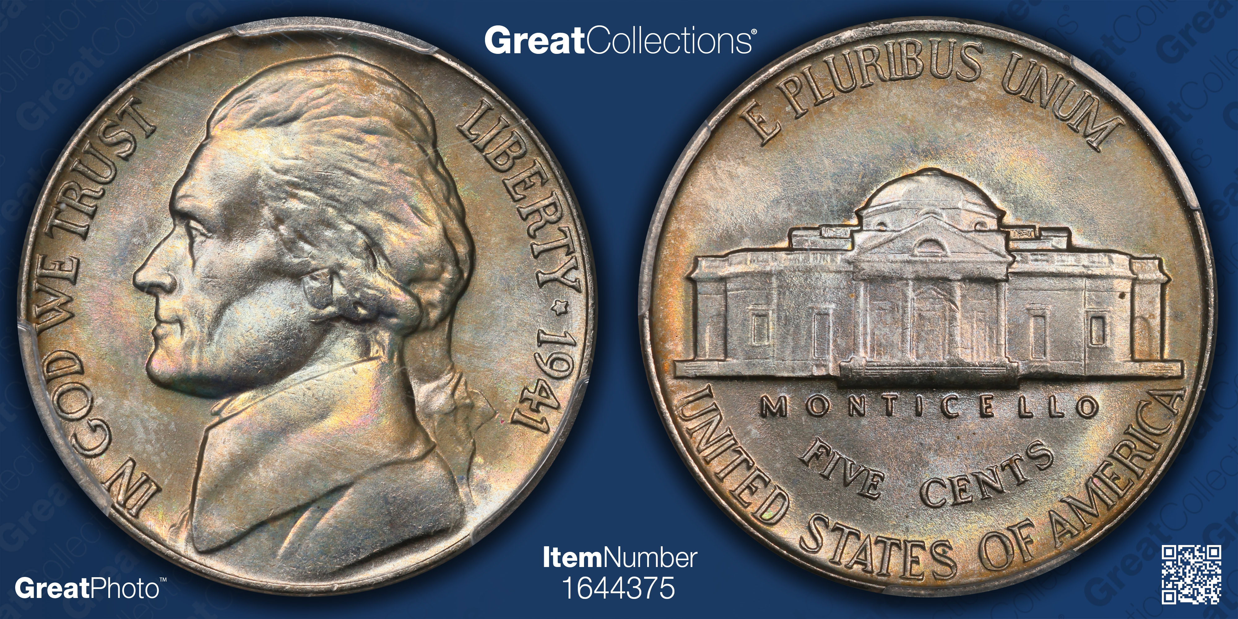 1941 Jefferson Nickel PCGS MS-67+ (Toned) (Item 1644375 ...