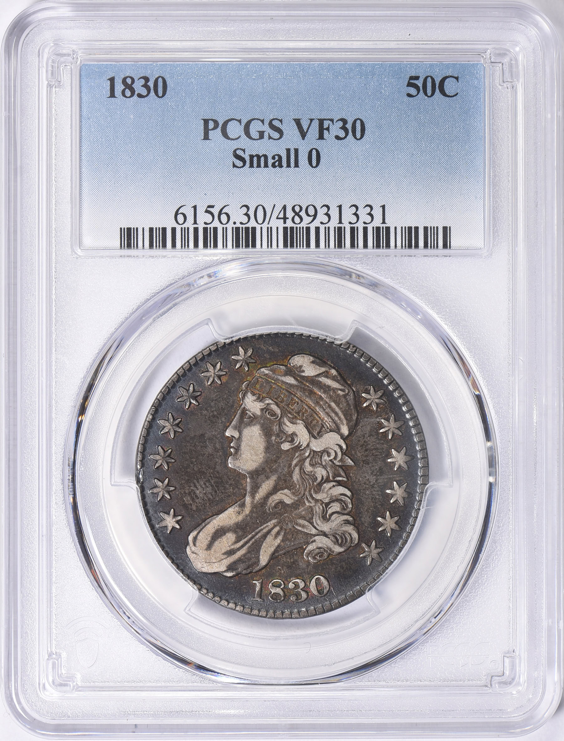 1830 Capped Bust Half Dollar Small 0 PCGS VF-30 (Toned) (Item 1646932 ...
